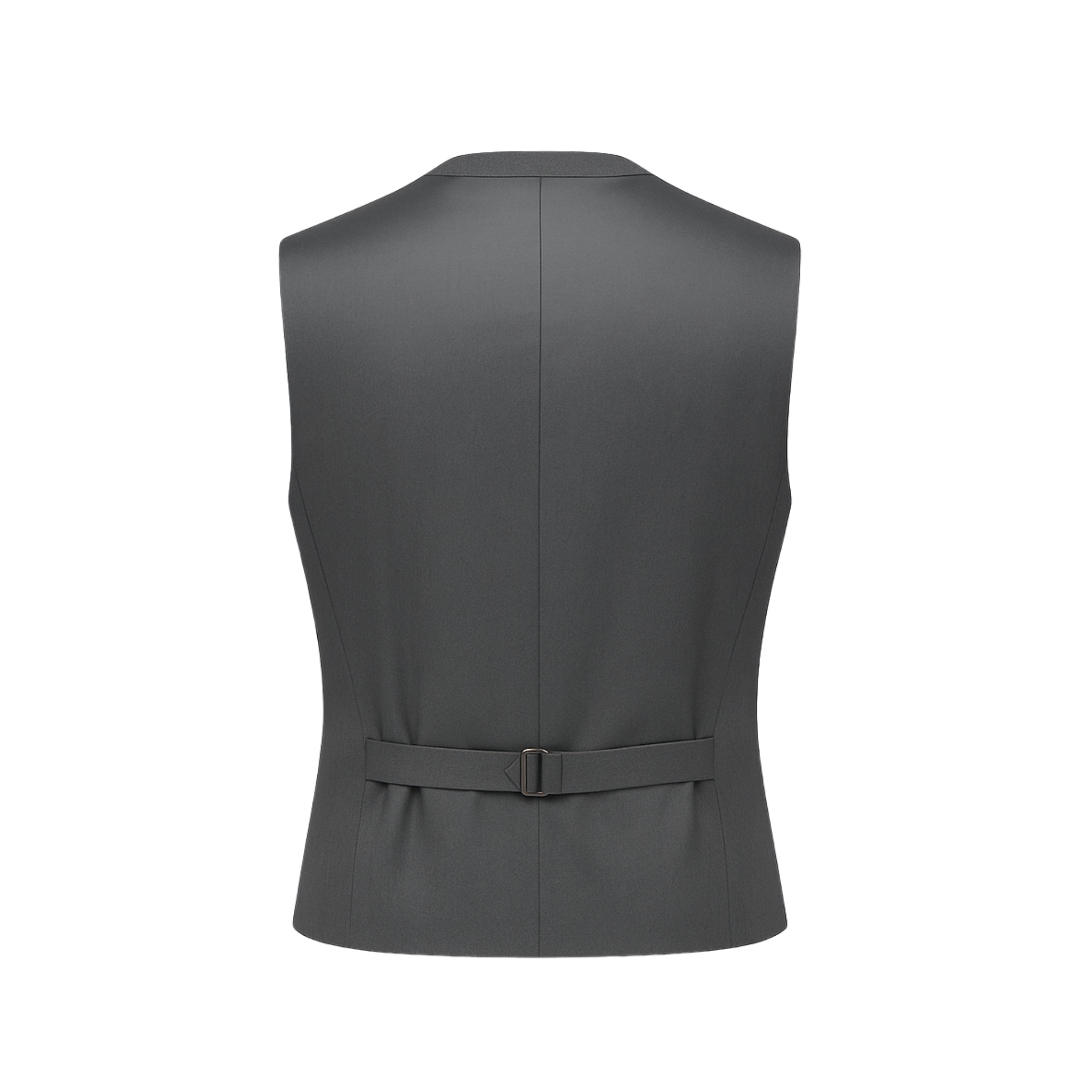 Tailory slate gray wool vest back view