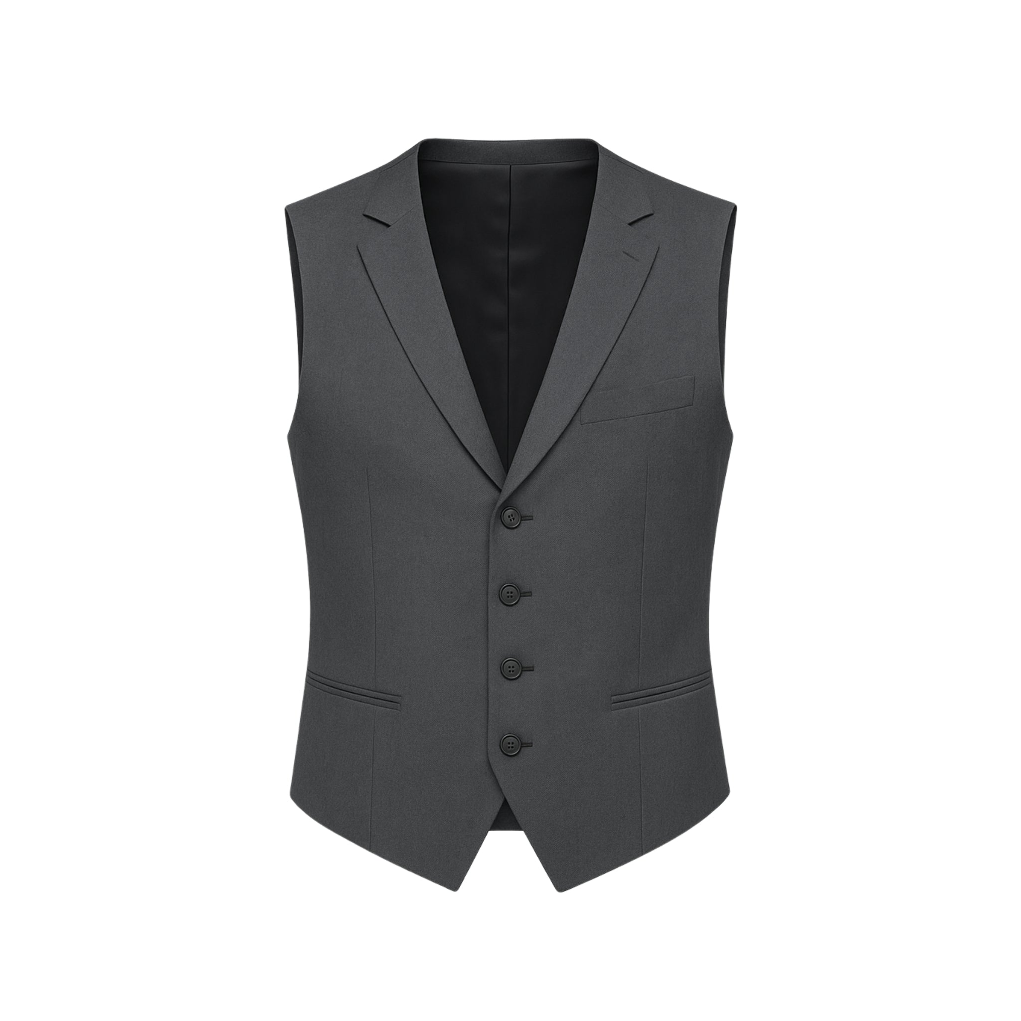 Tailory slate gray wool vest front view