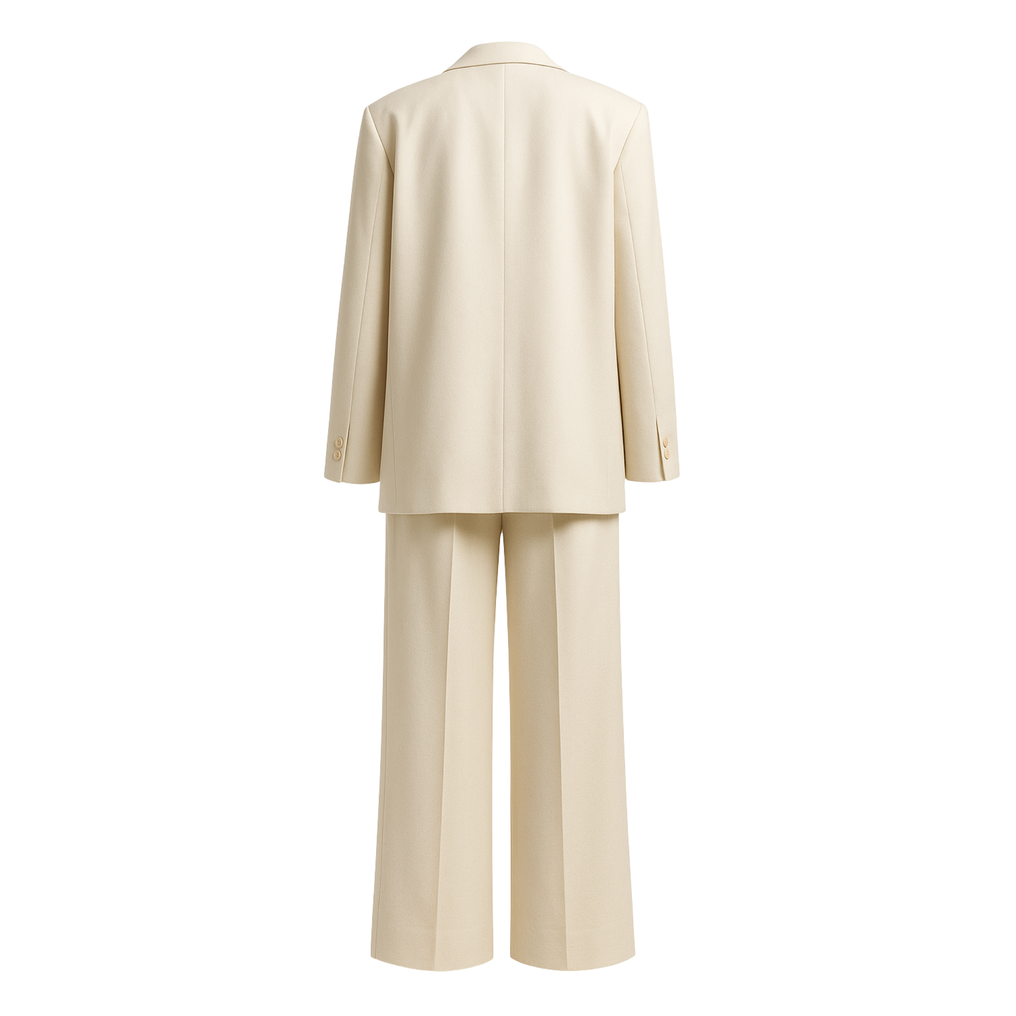 Ivory Boxy-Cut Wedding Suit