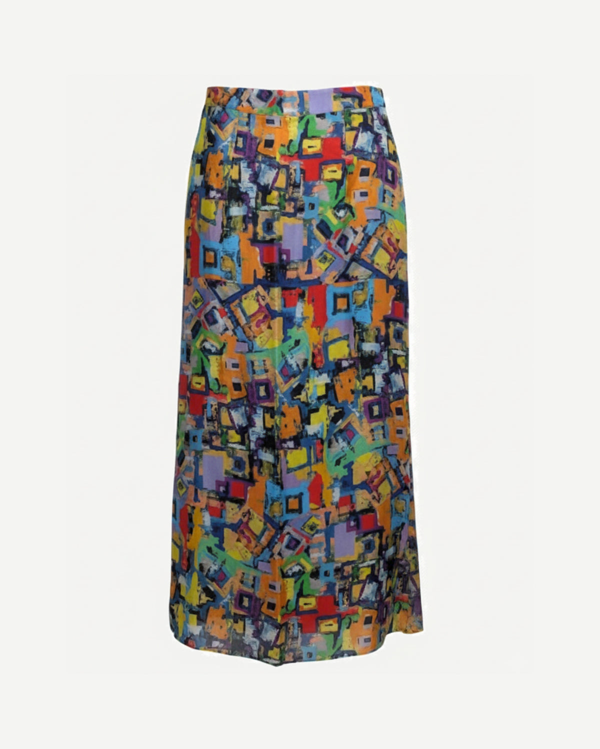 abstract_multicolor_maxi_skirt_front — Tailory multicolor abstract-print maxi skirt front view
