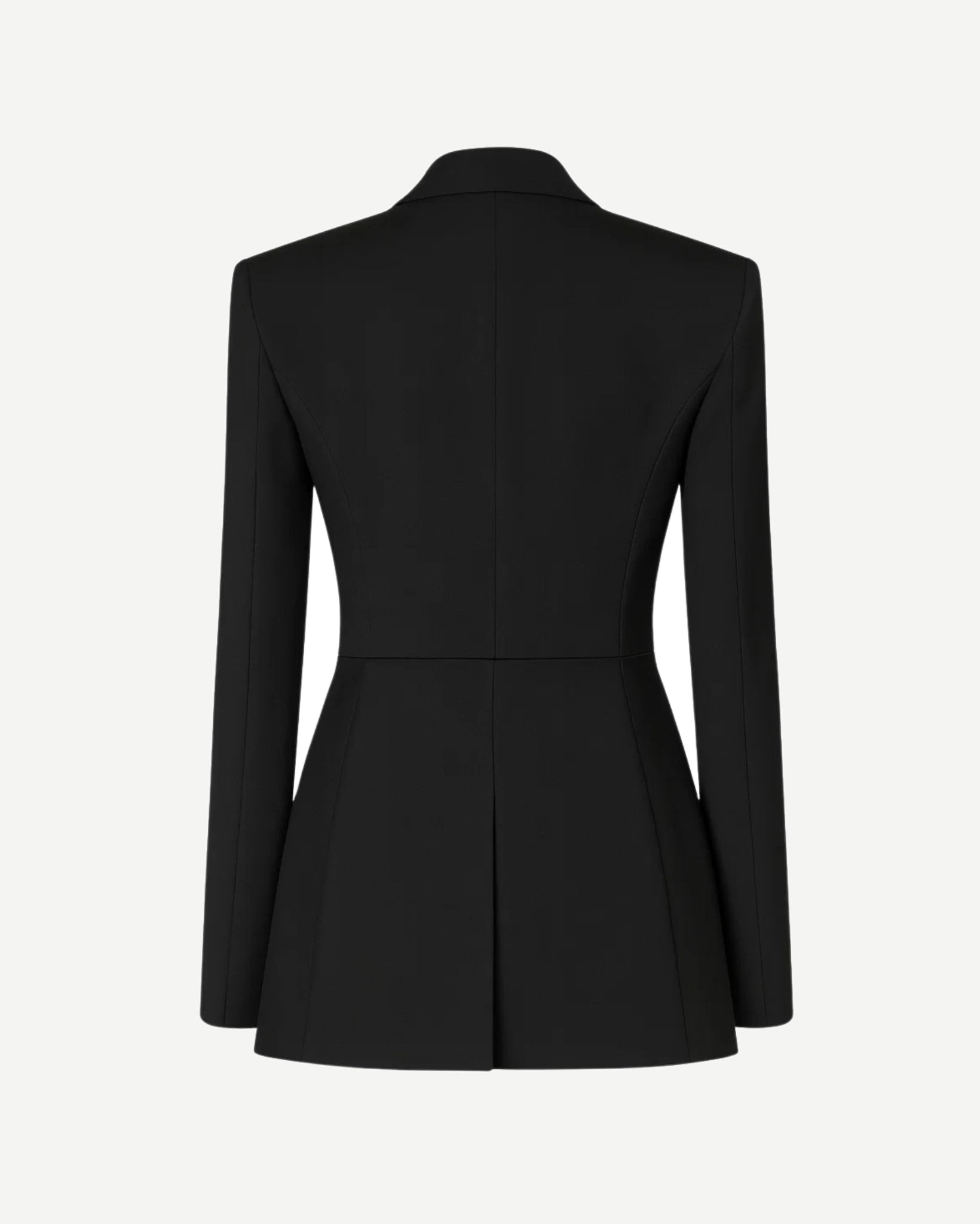 Tailory black elongated blazer with zip hem back view