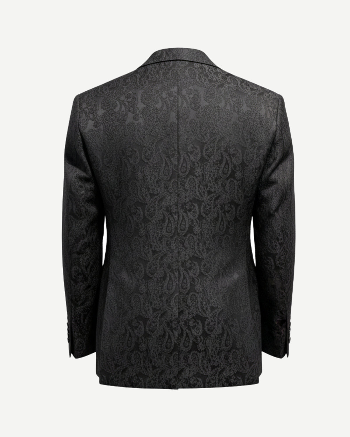 Tailory black crinkled jacquard evening jacket back view