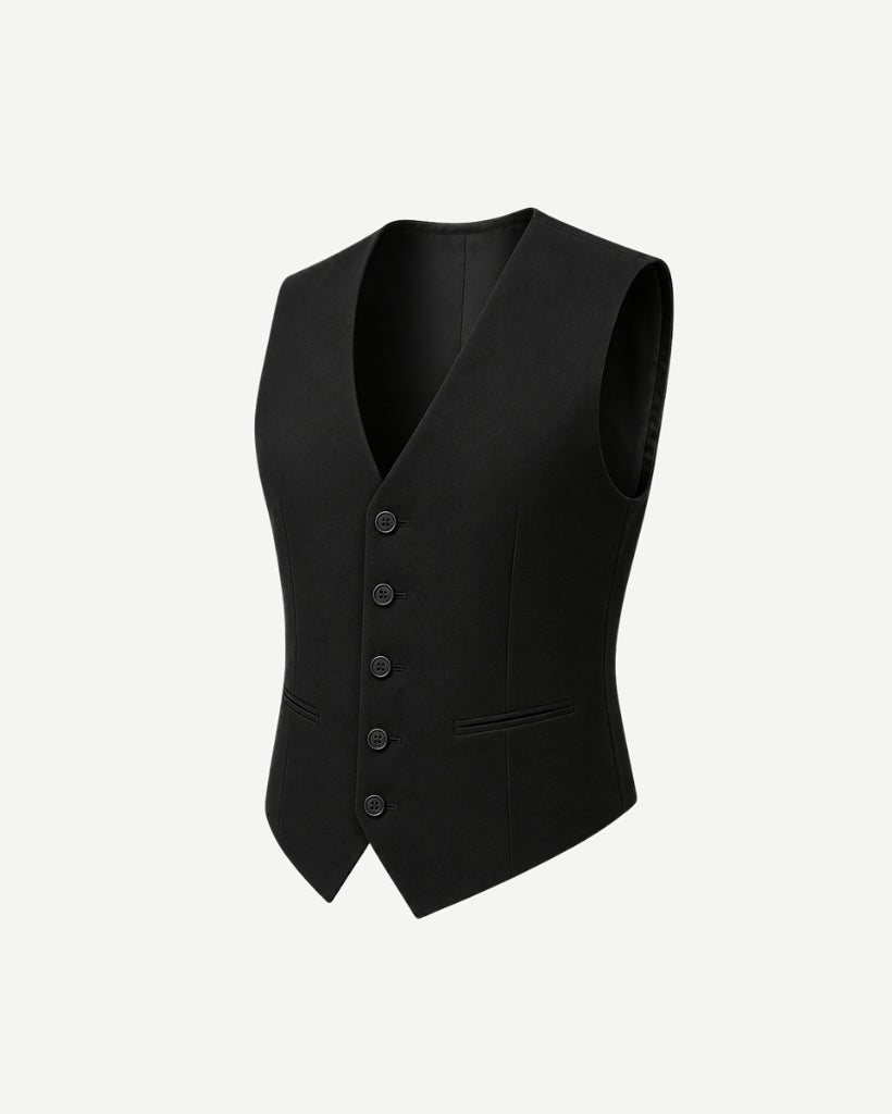 Black Loro Piana vest side view