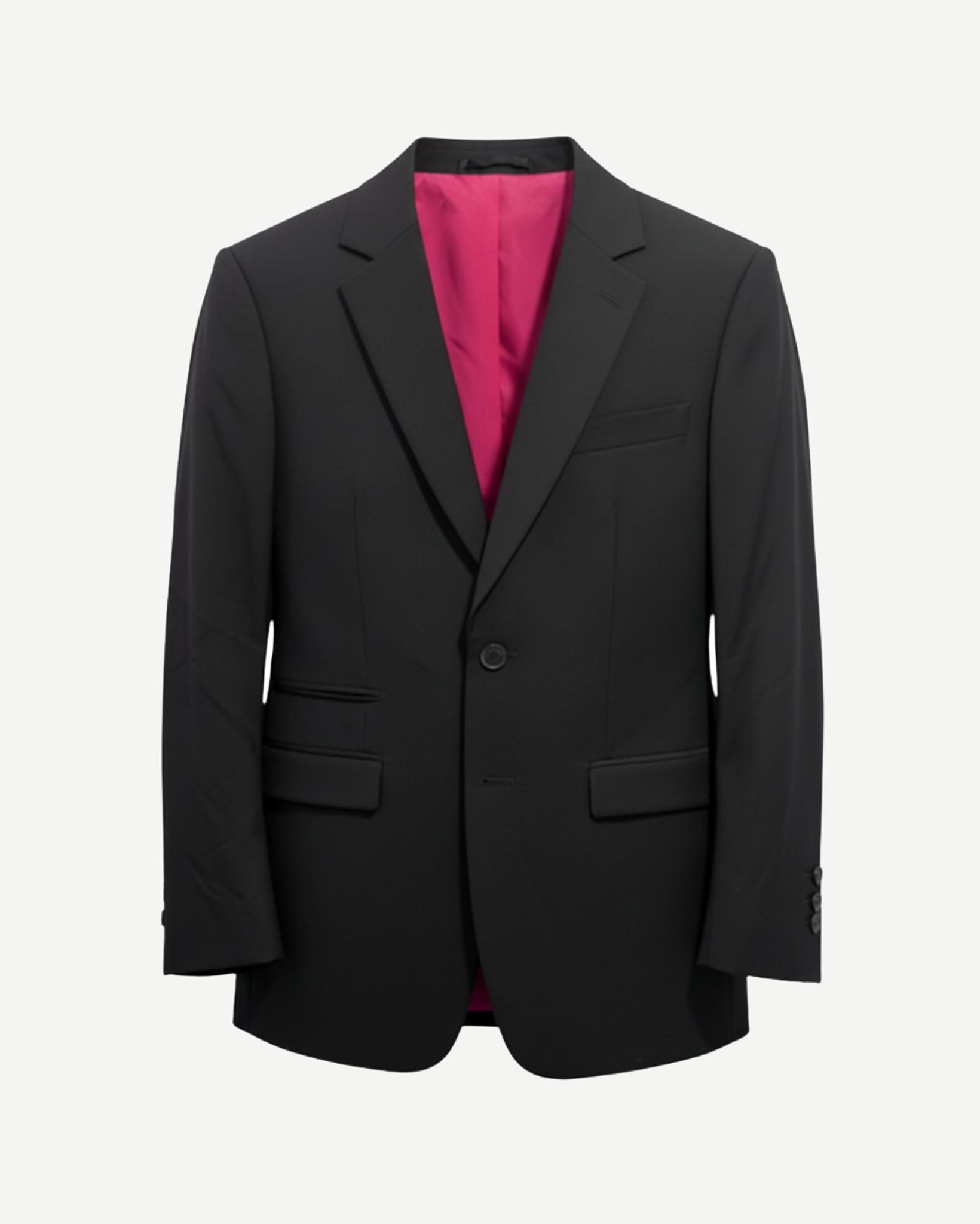 Tailory black tailored single-button jacket with pink lining front view