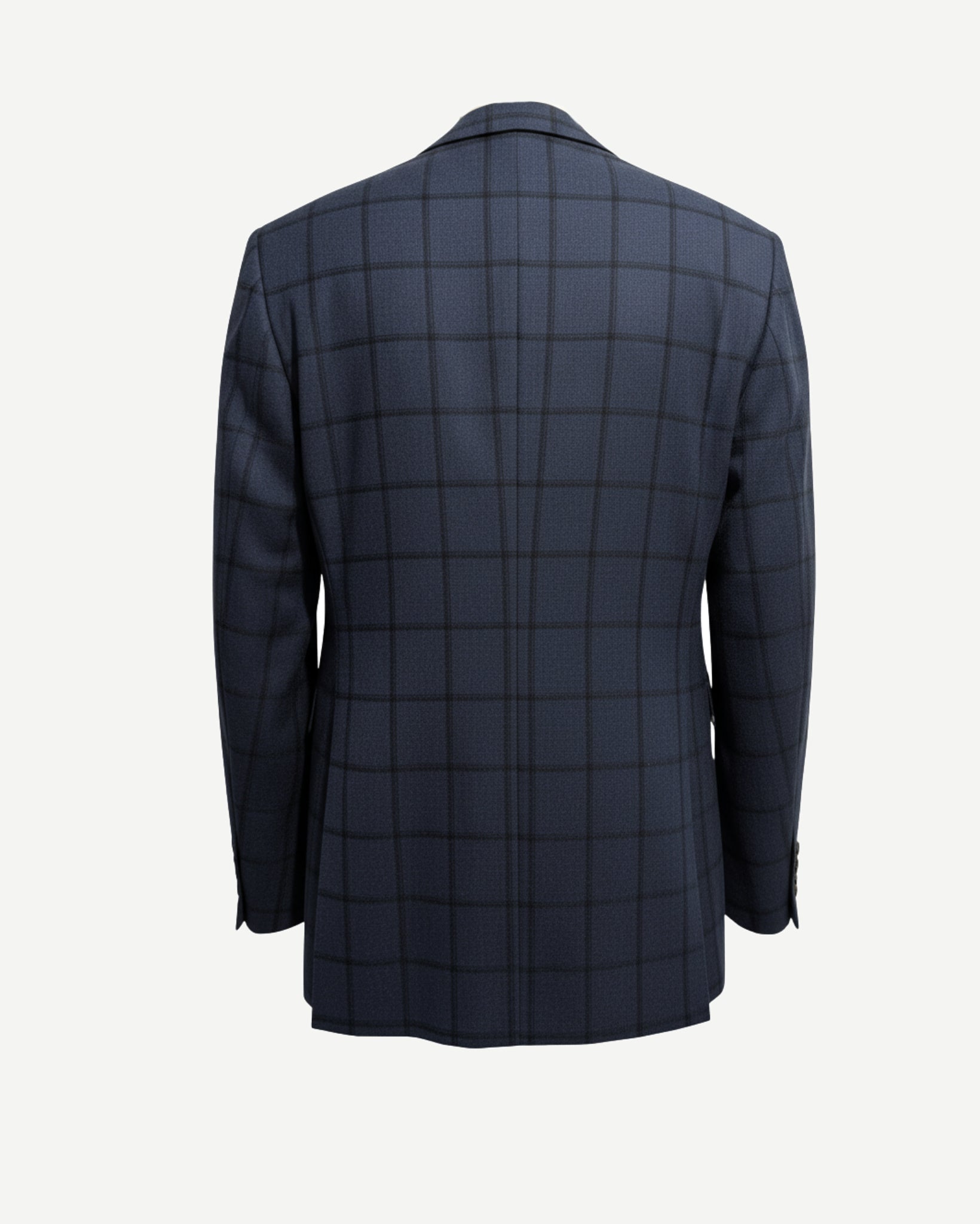 Tailory navy windowpane wool jacket back view