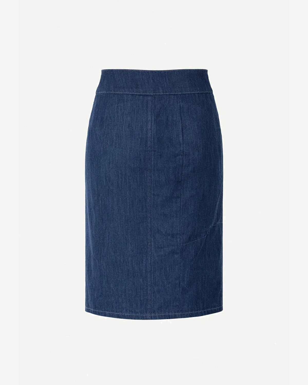 Tailory blue denim panelled dress back view