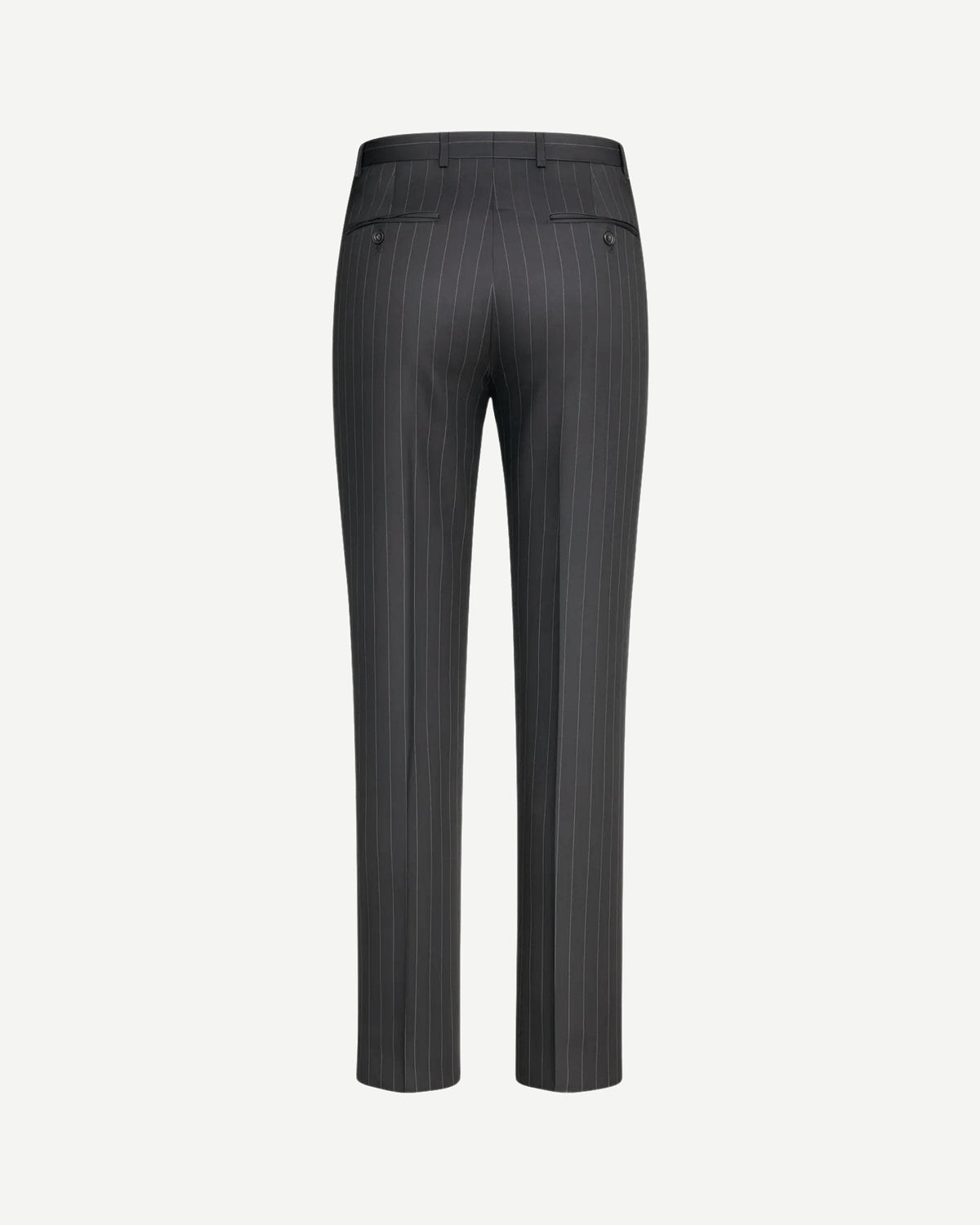 Tailory charcoal pinstriped straight cropped trousers back view