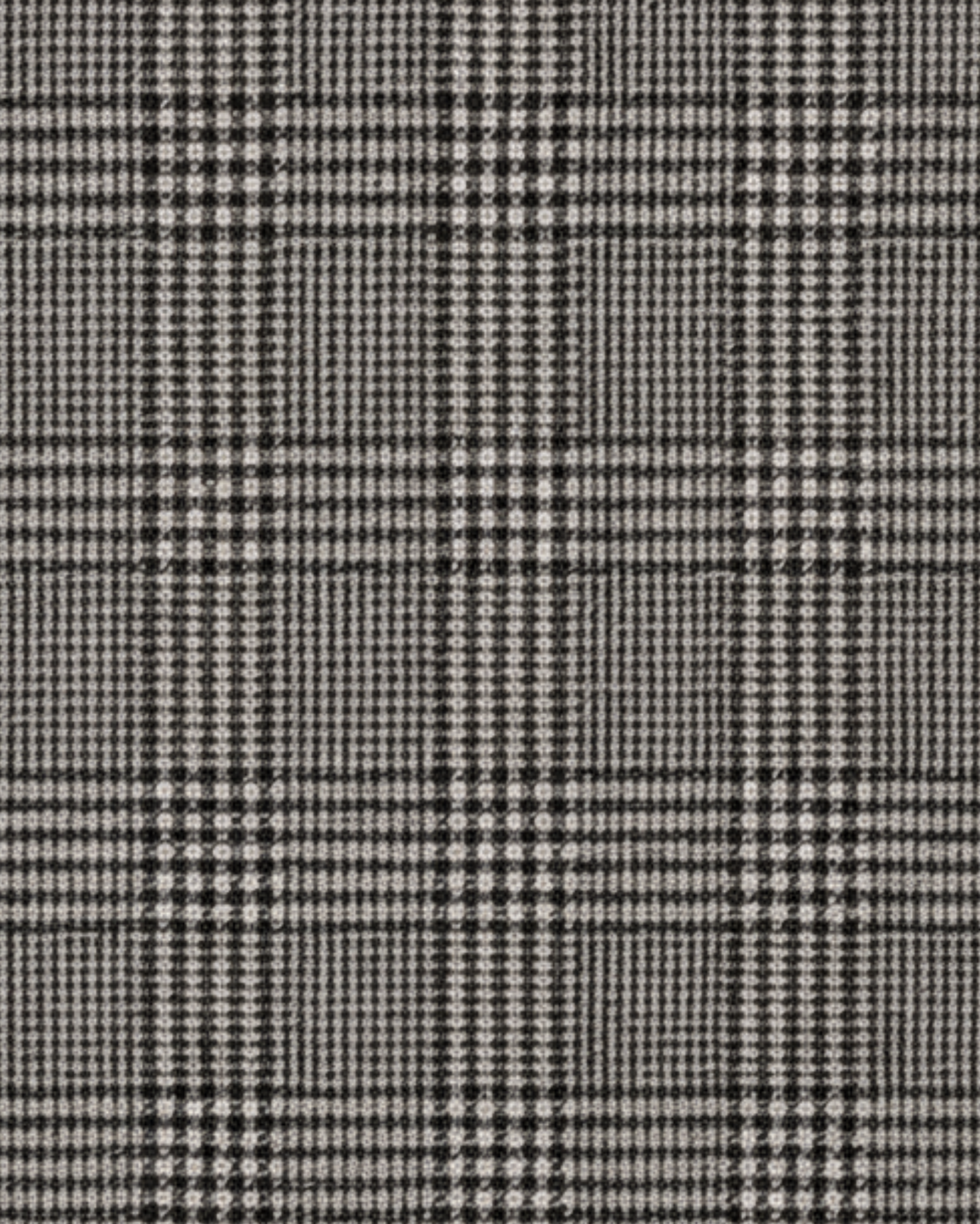 Tailory charcoal glen plaid suiting with metallic thread fabric swatch