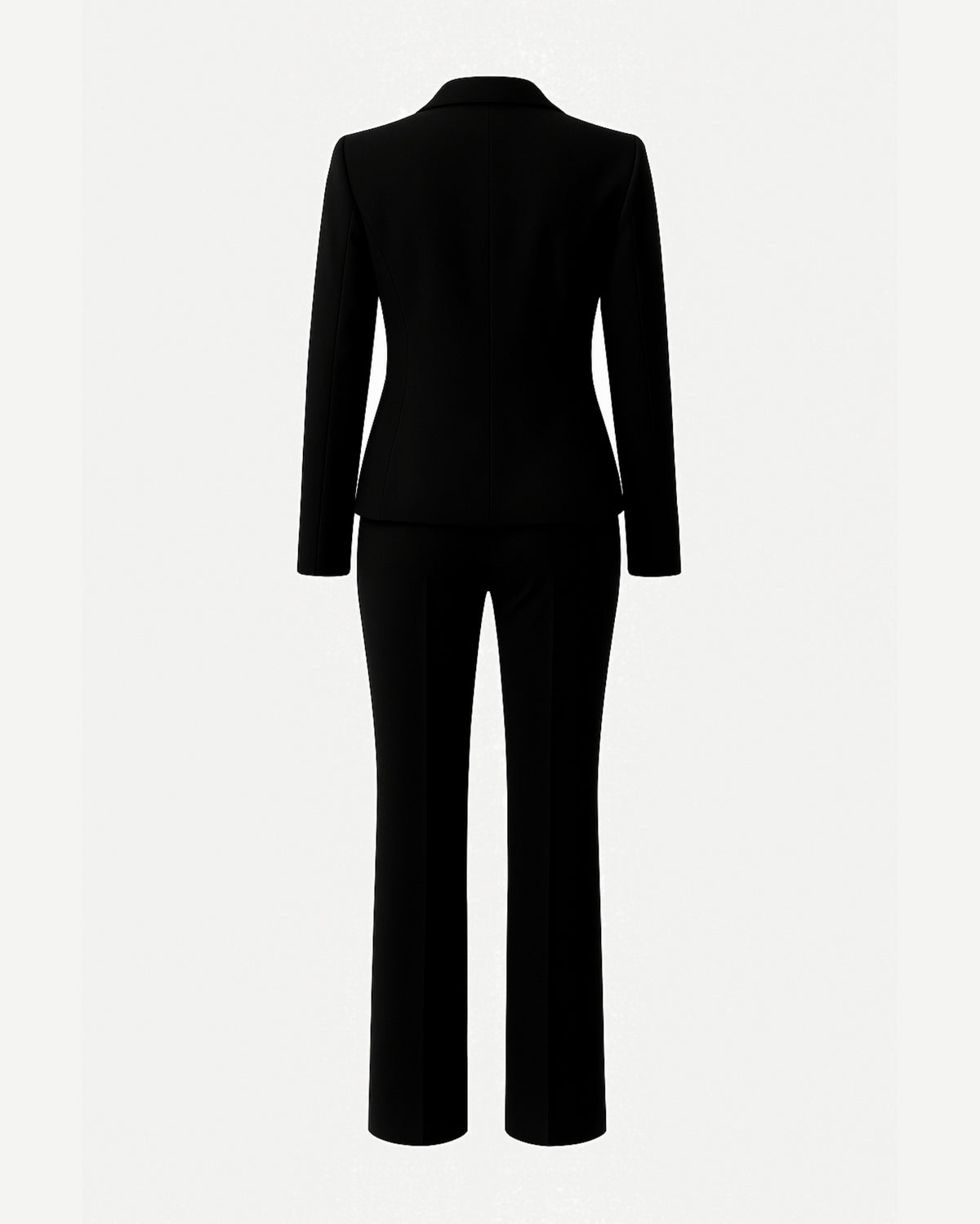 Tailory black bridal wedding pantsuit back view