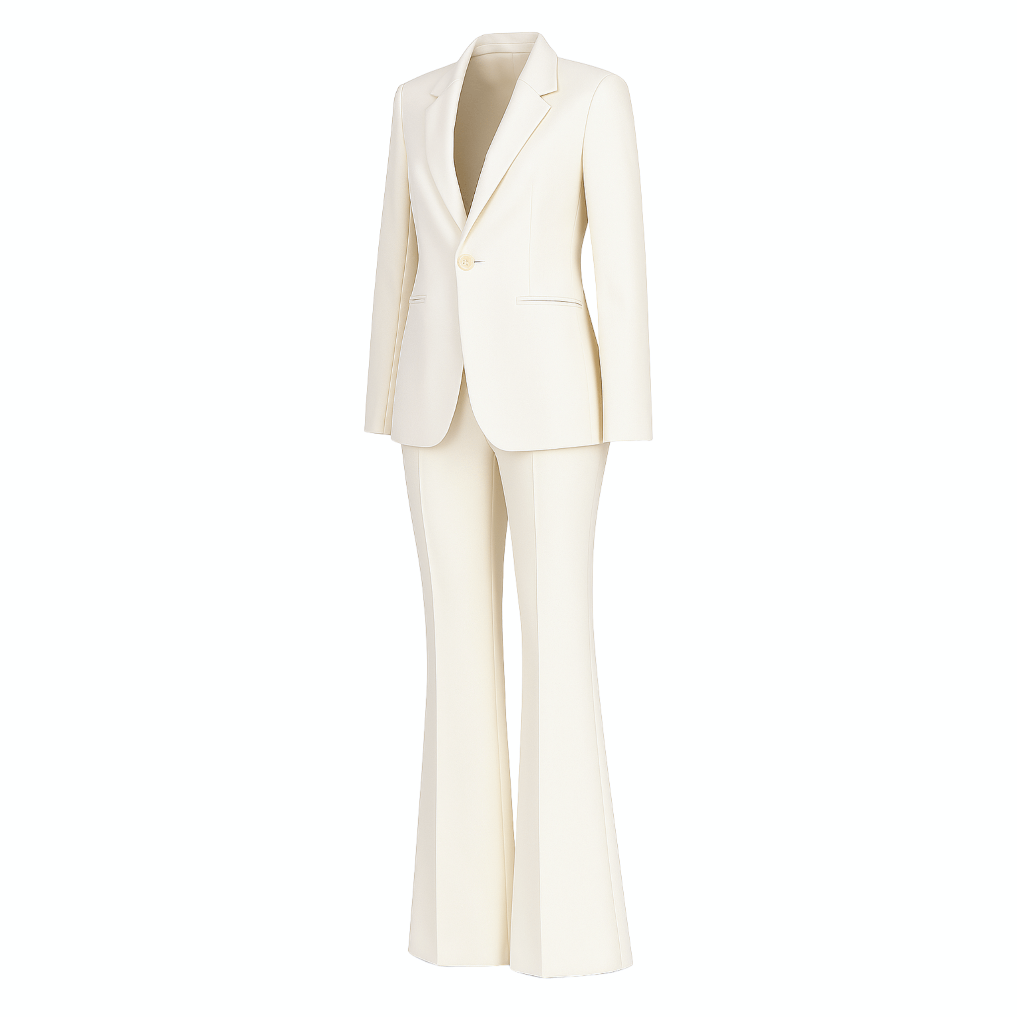 Women's Cream Shawl Lapel Women's Wedding Suit