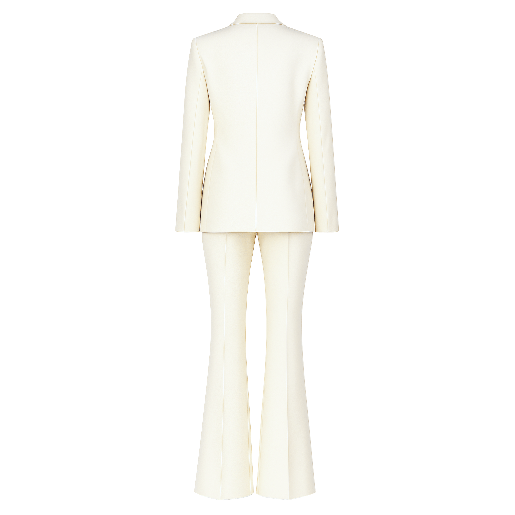 Women's Cream Shawl Lapel Women's Wedding Suit