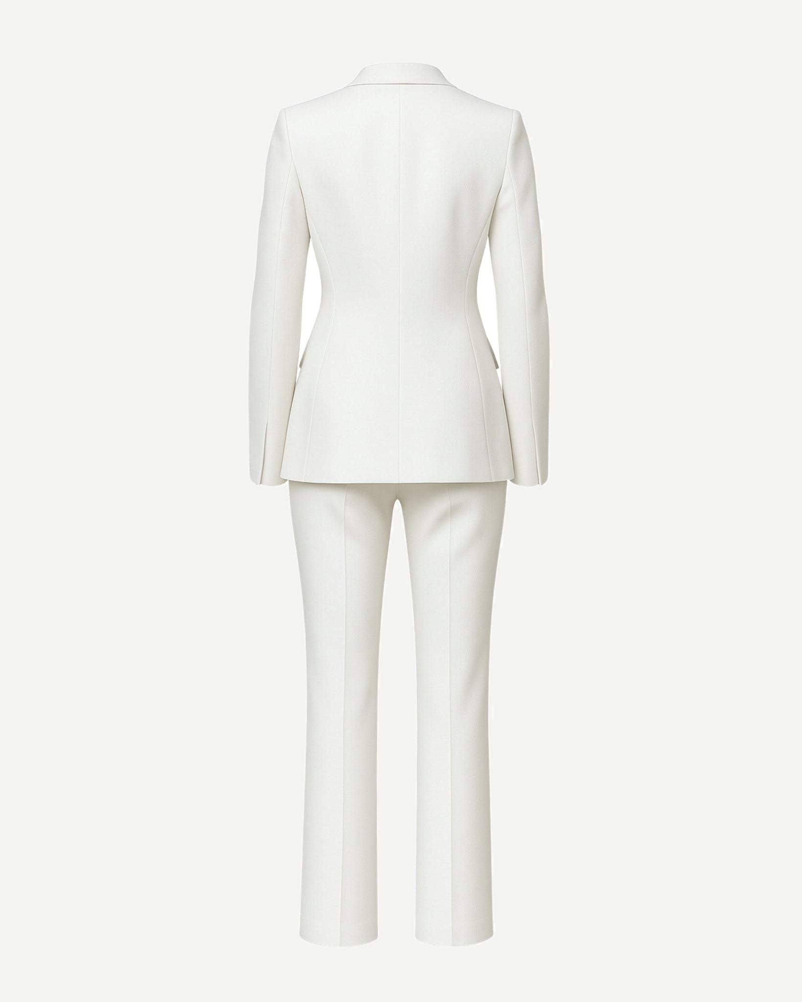 Tailory classic white feminine fit wool suit back view