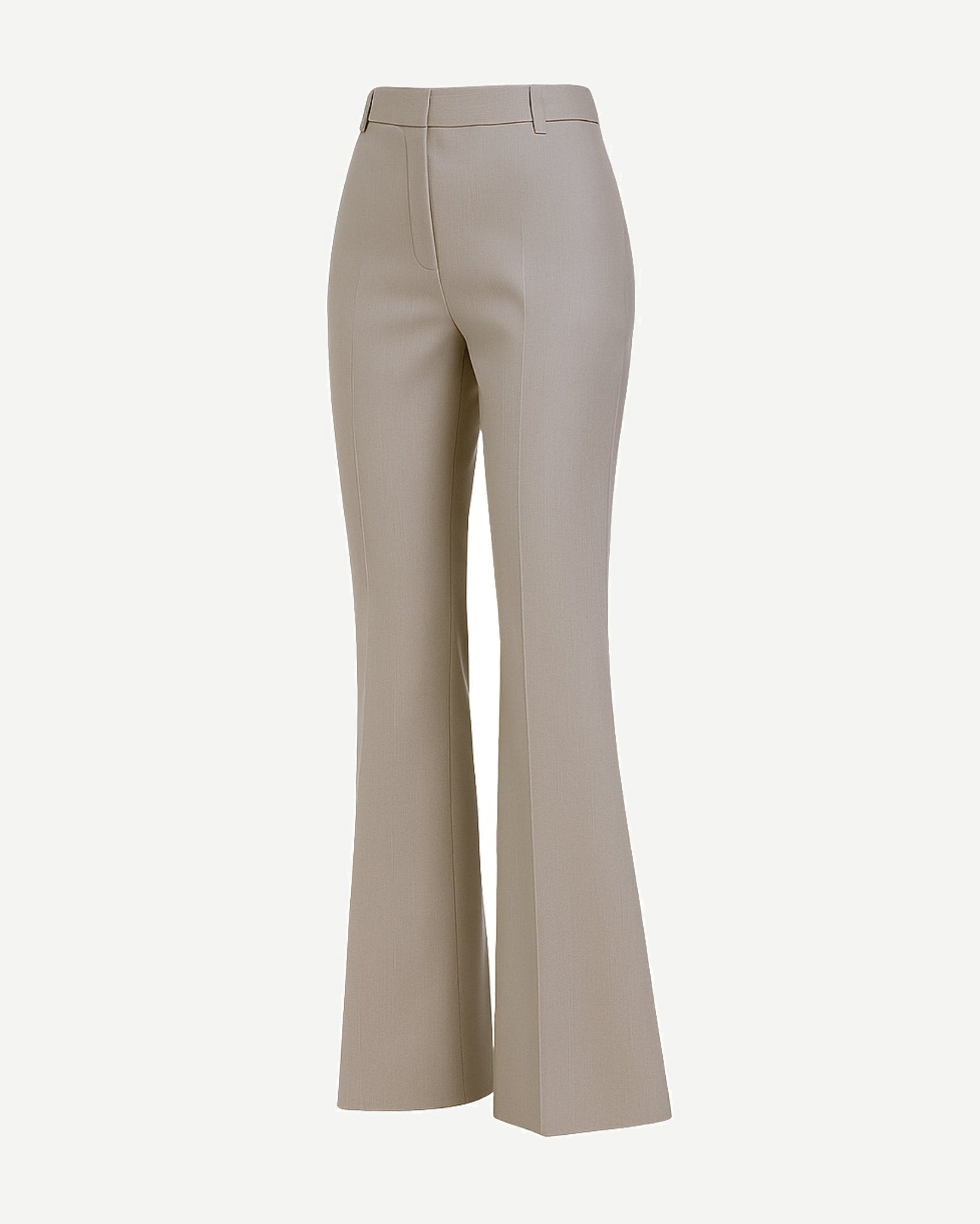 Tailory stone Loro Piana high-waisted cropped flare trousers side view