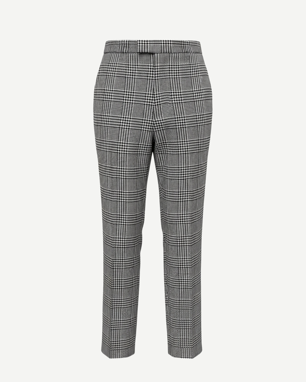 Tailory black/white glen plaid cropped trousers front view