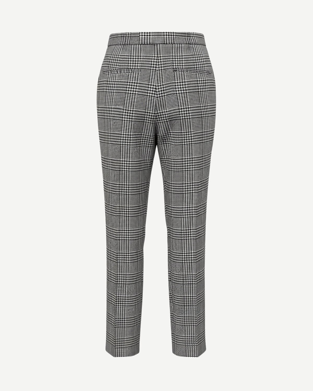 Tailory black/white glen plaid cropped trousers back view