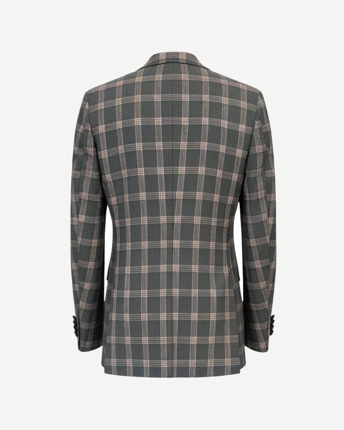 Tailory grey plaid tailored blazer with center vent back view