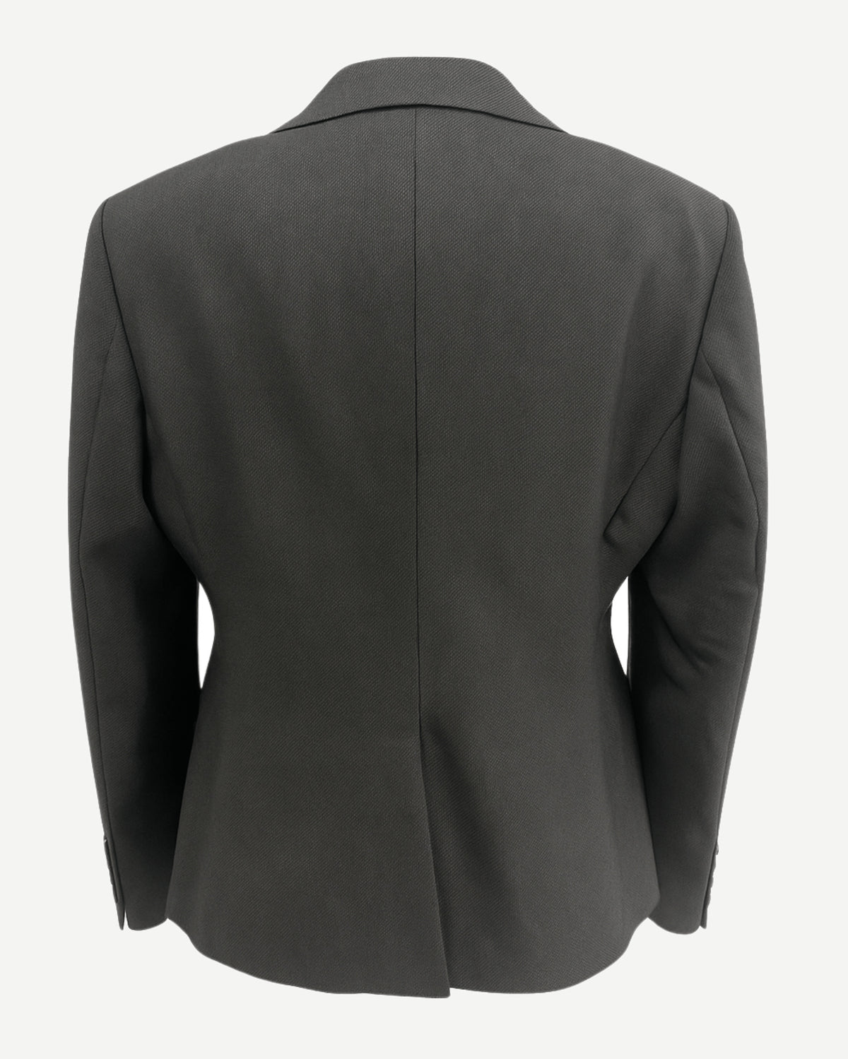 Tailory charcoal grey wool notch lapel blazer back view