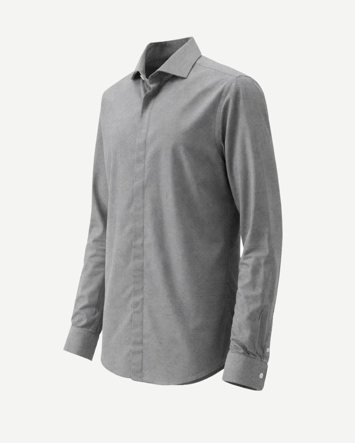 Tailory grey houndstooth tailored shirt side view