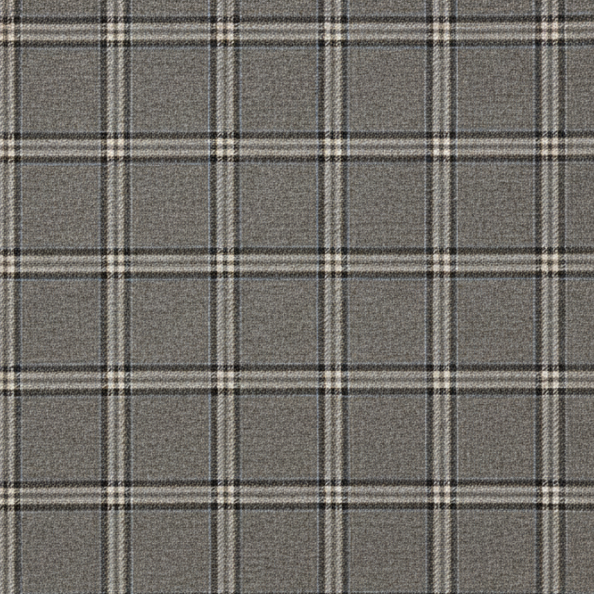 Tailory grey windowpane plaid suiting fabric swatch