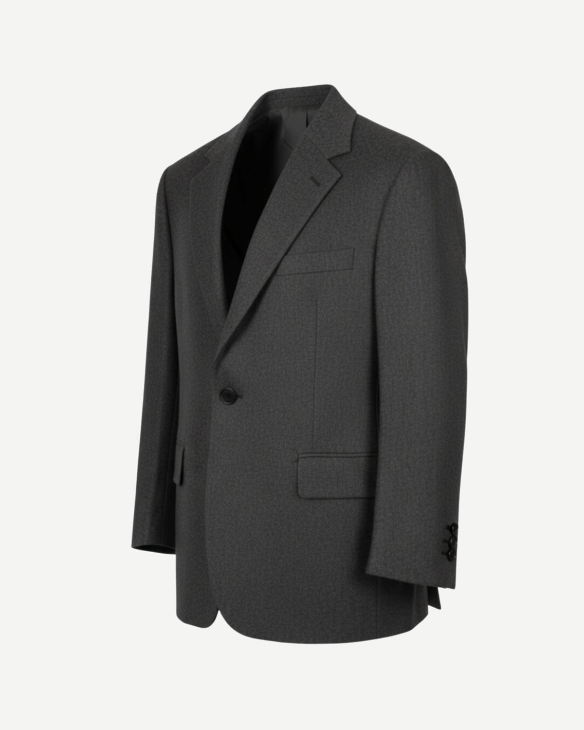 Tailory heather charcoal oversized unstructured blazer side view