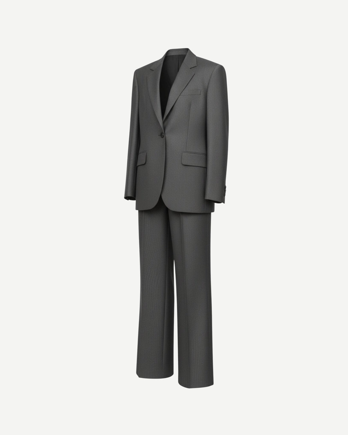 Tailory heather charcoal oversized suit set side view