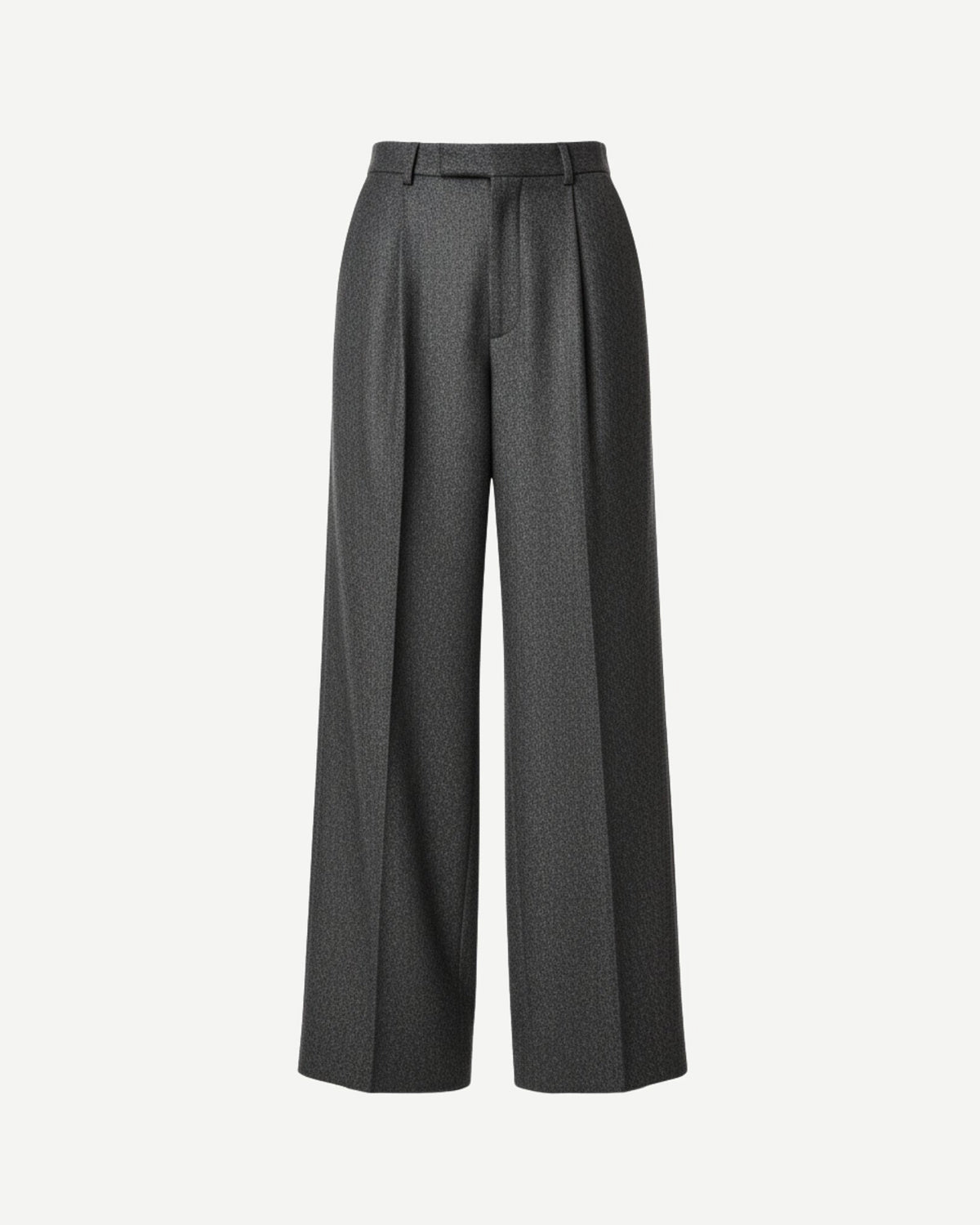 Tailory heather charcoal wide-leg trousers front view