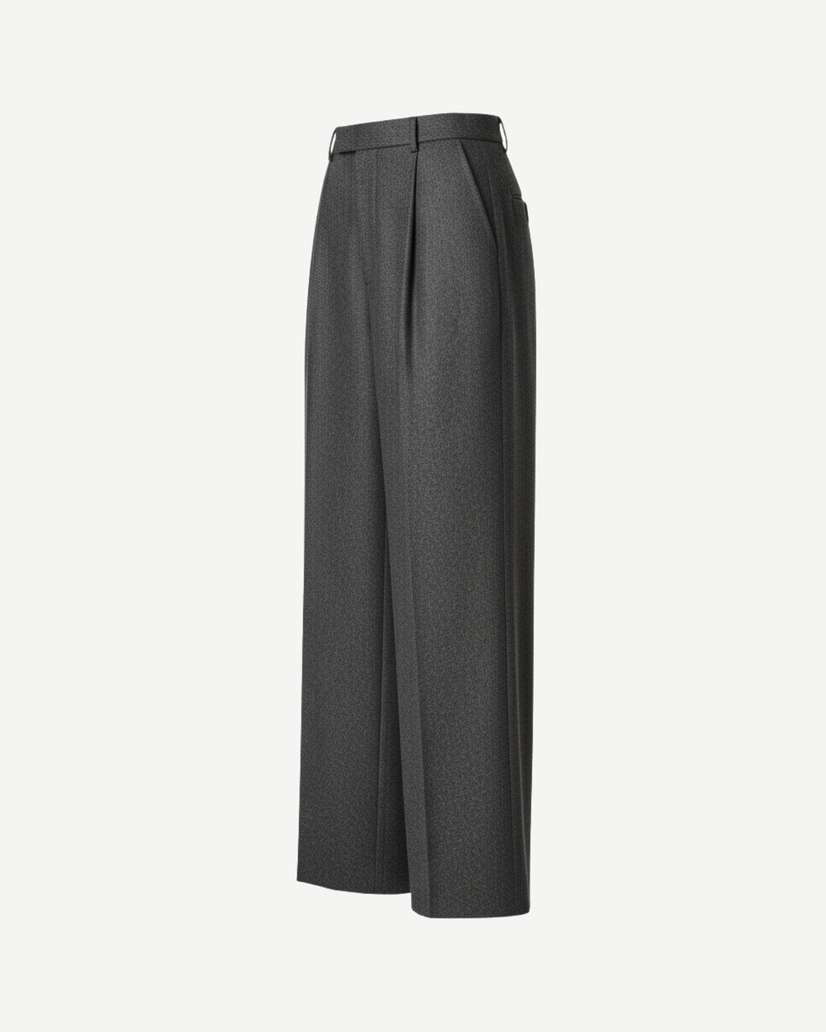 Tailory heather charcoal wide-leg trousers side view