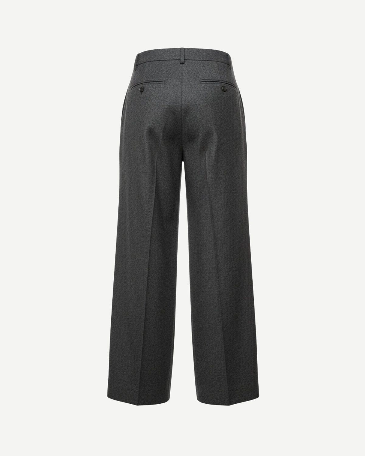 Tailory heather charcoal wide-leg trousers back view