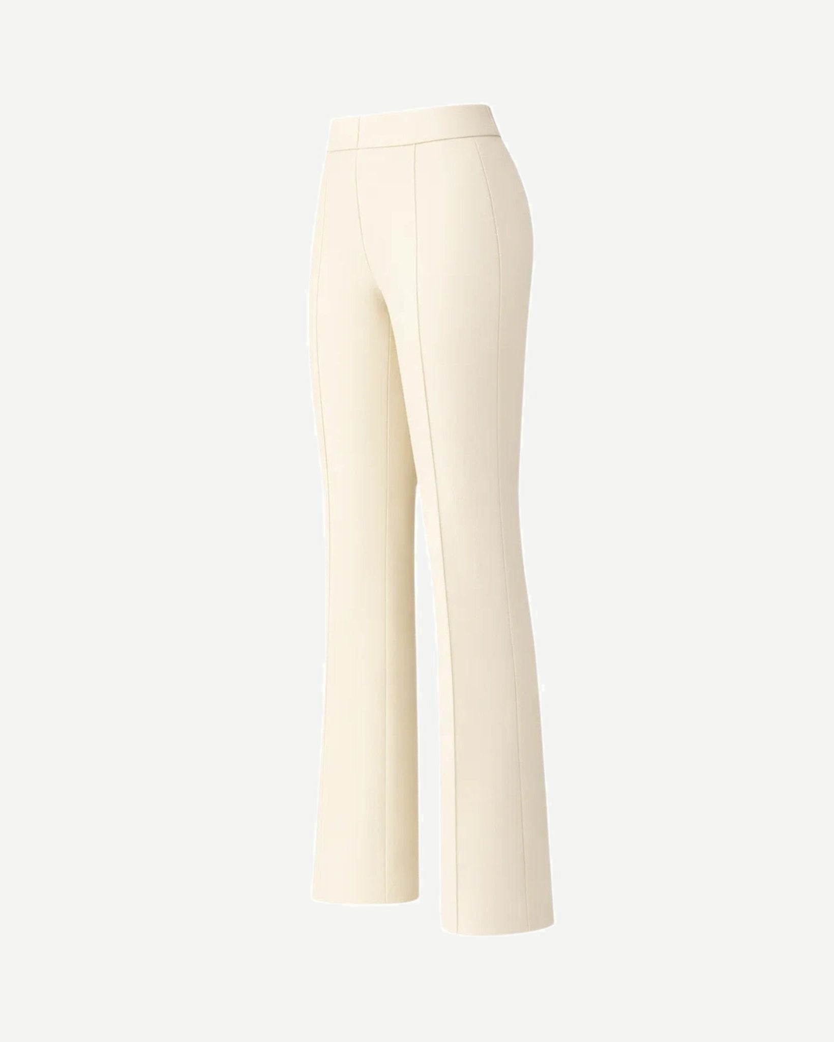 Ivory Loro Piana women's wool trousers side view