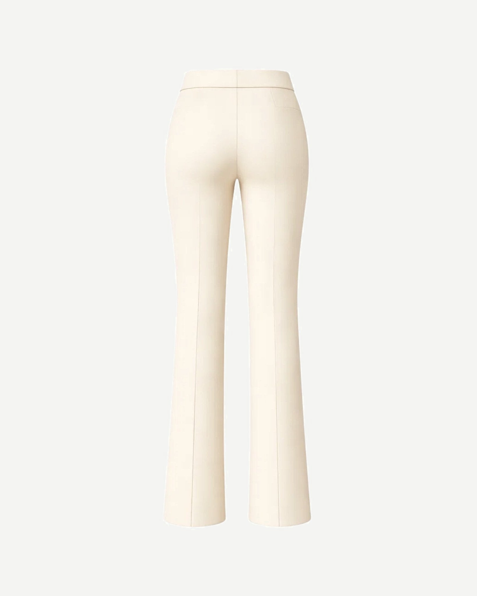 Ivory Loro Piana women's wool trousers back view