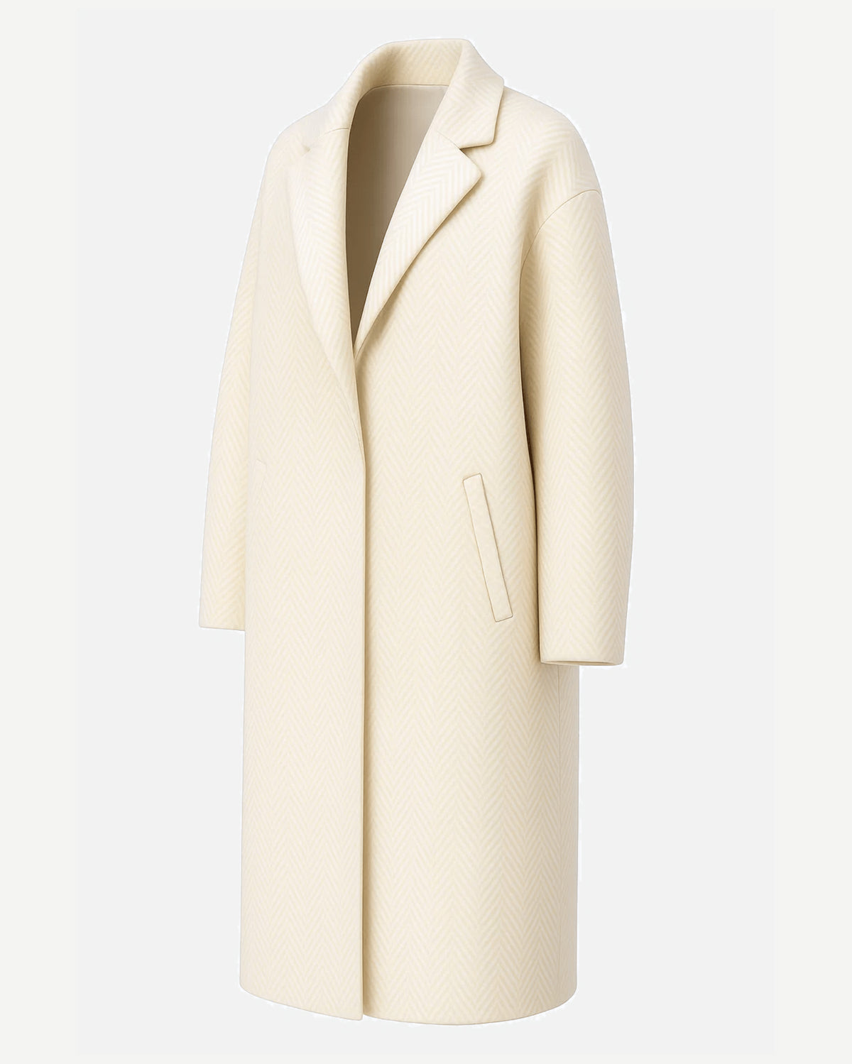 Tailory ivory baby cashmere oversized cocoon coat side view