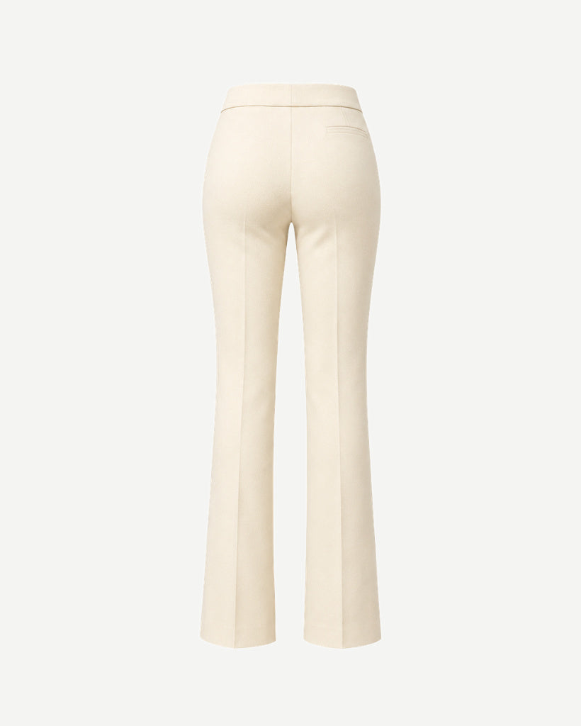Ivory Loro Piana women's wool trousers back view