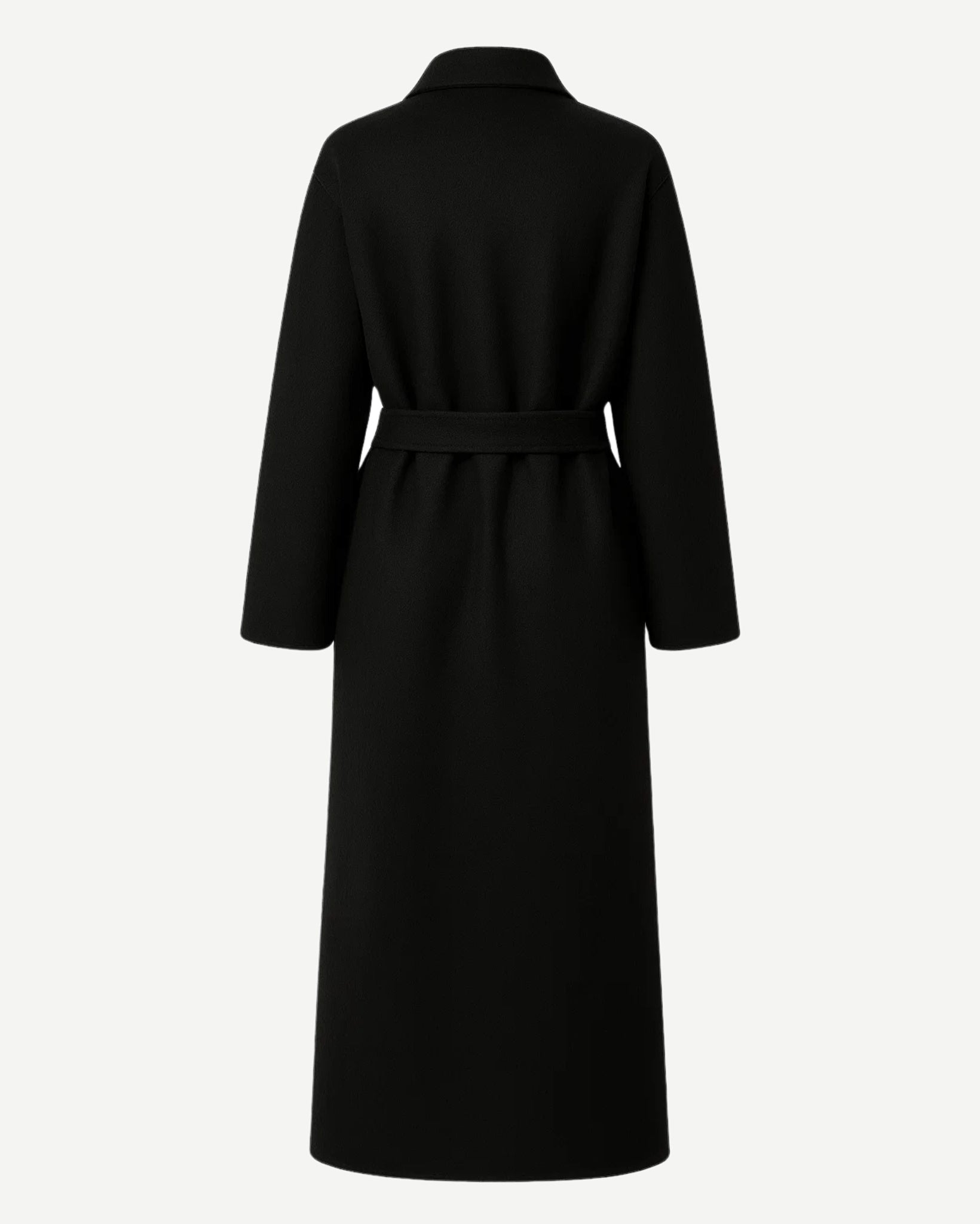 Jet Black Loro Piana Wool Mohair Unstructured Belted Coat - Overcoat - The Tailory New York