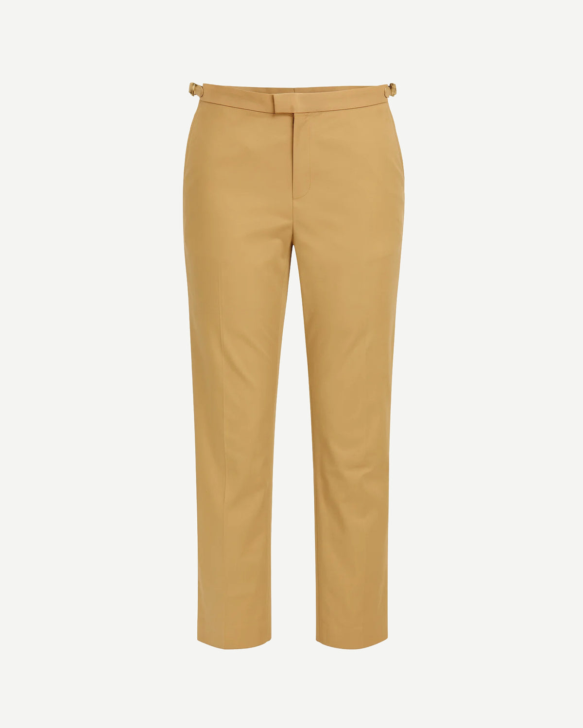 Tailory khaki cropped tailored trousers with side adjusters front view