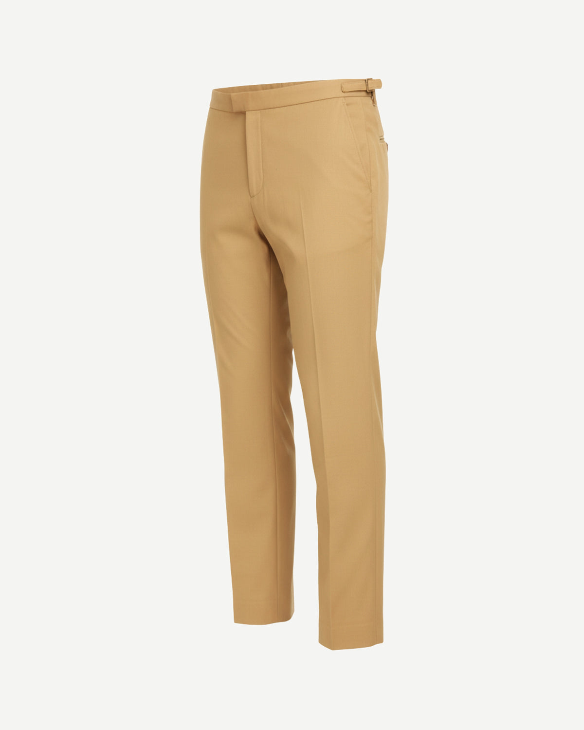 Tailory khaki cropped straight-leg trousers with side adjusters side view