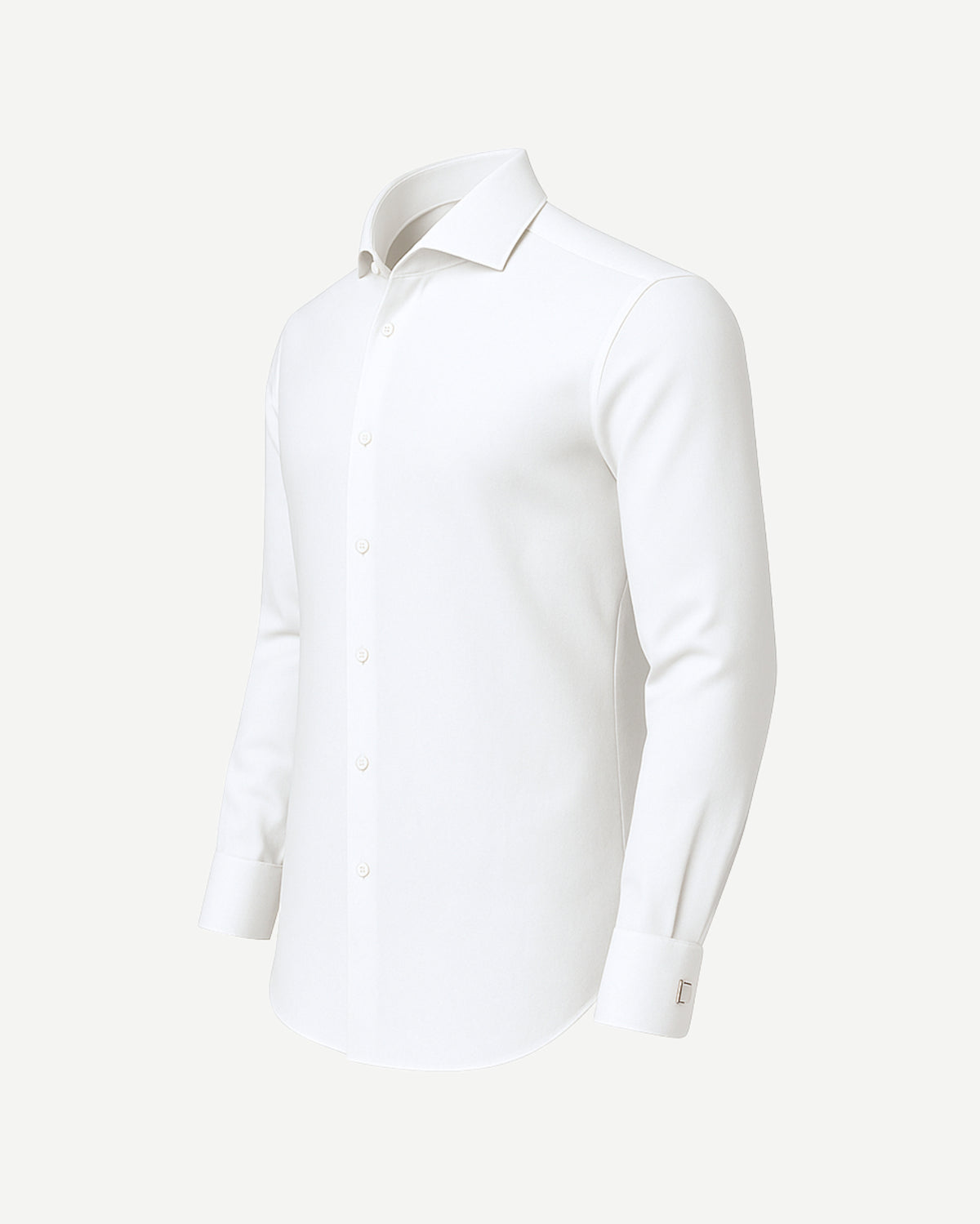 Tailory white linen-silk shirt side view