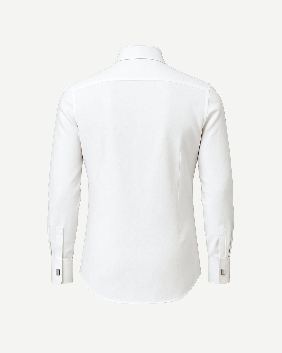 Tailory white linen-silk shirt back view