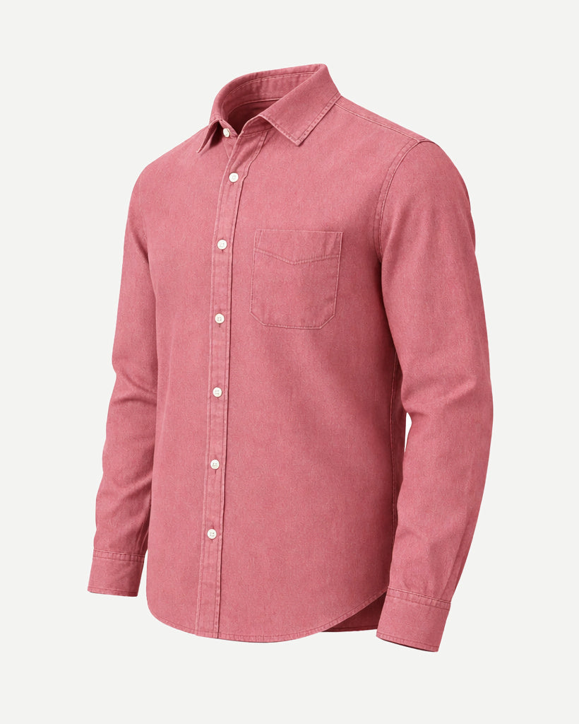 Tailory dusty rose cotton shirt back view