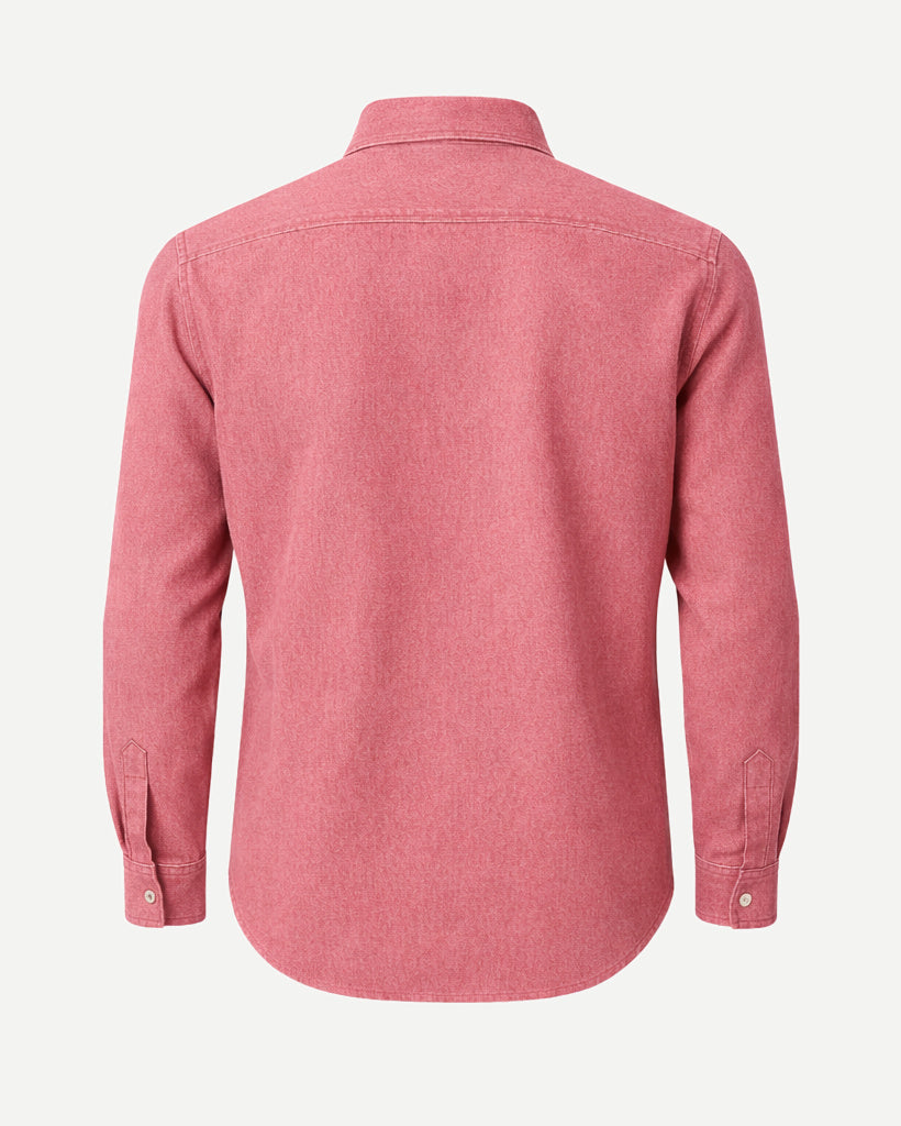 Tailory dusty rose textured cotton shirt fabric detail