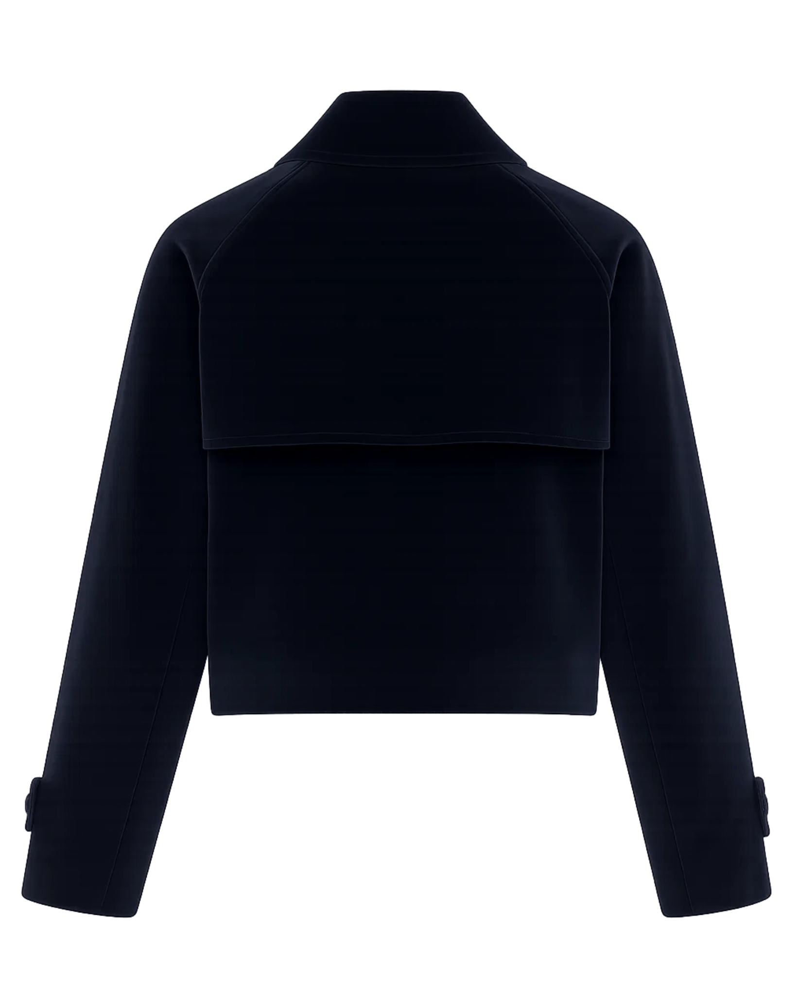 Midnight Blue Loro Piana Cotton Velvet Cropped Trench Coat - Coat - The Tailory New York