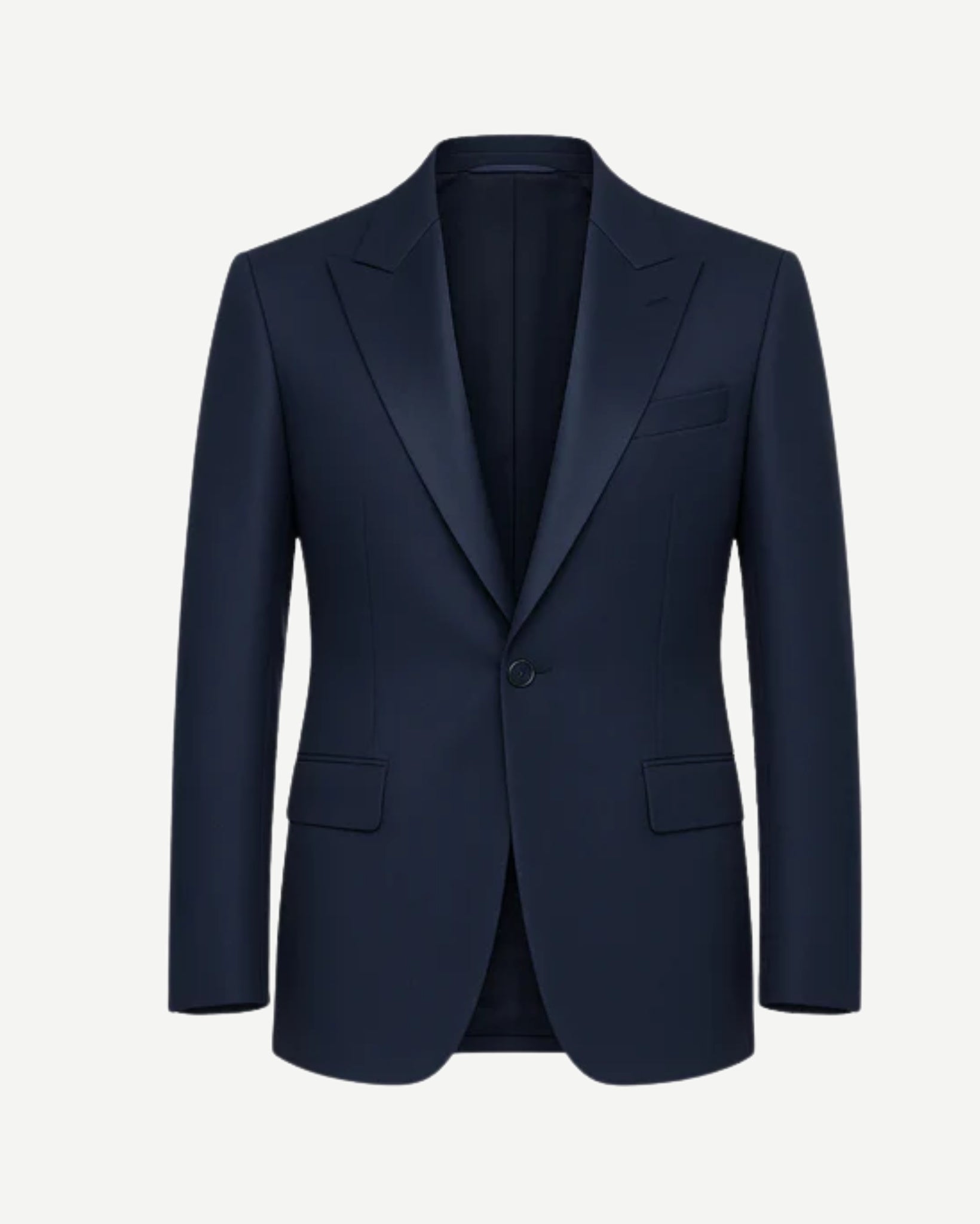 Tailory midnight blue peak lapel wool dinner jacket front view