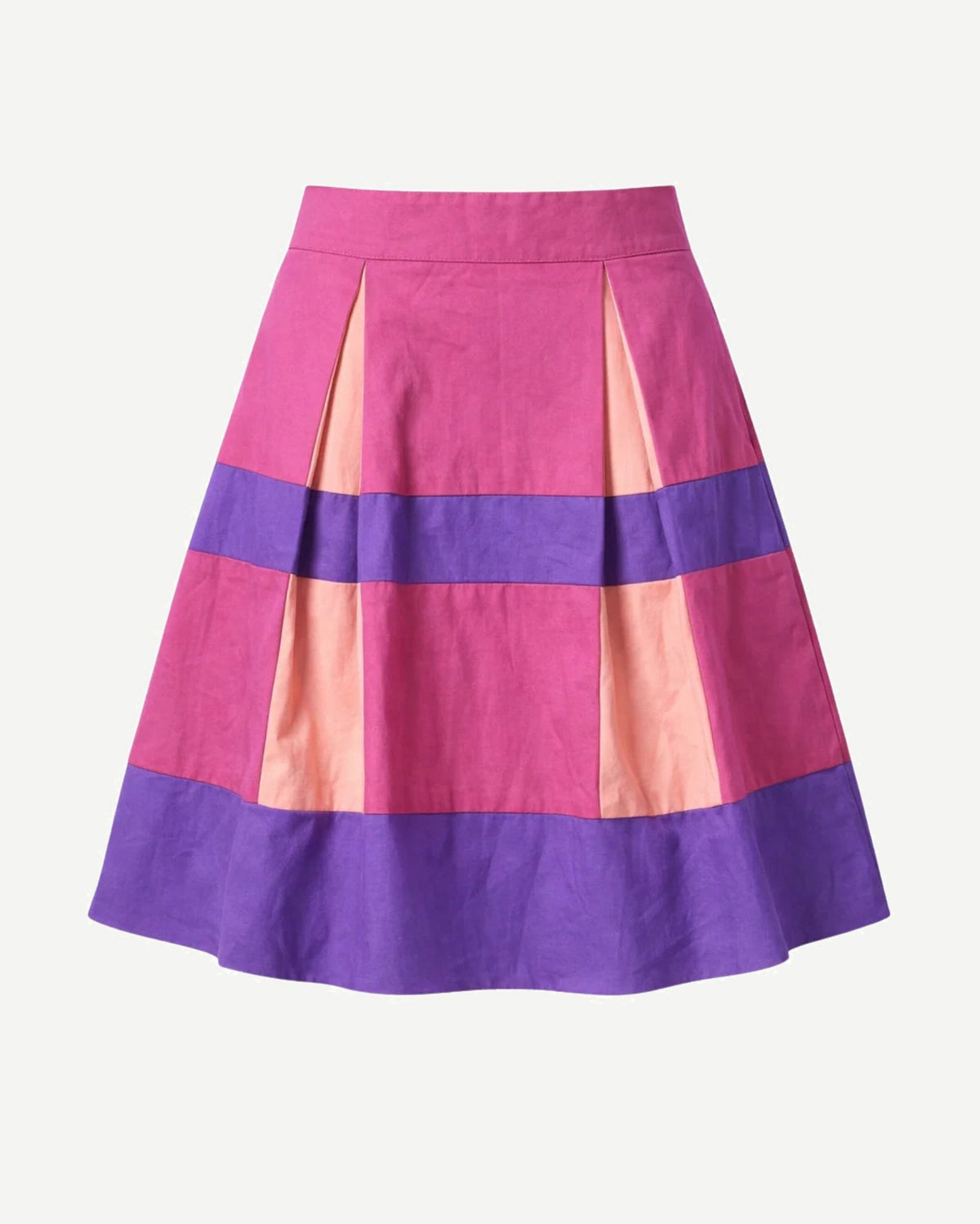 Tailory multicolor purple panelled skirt front view