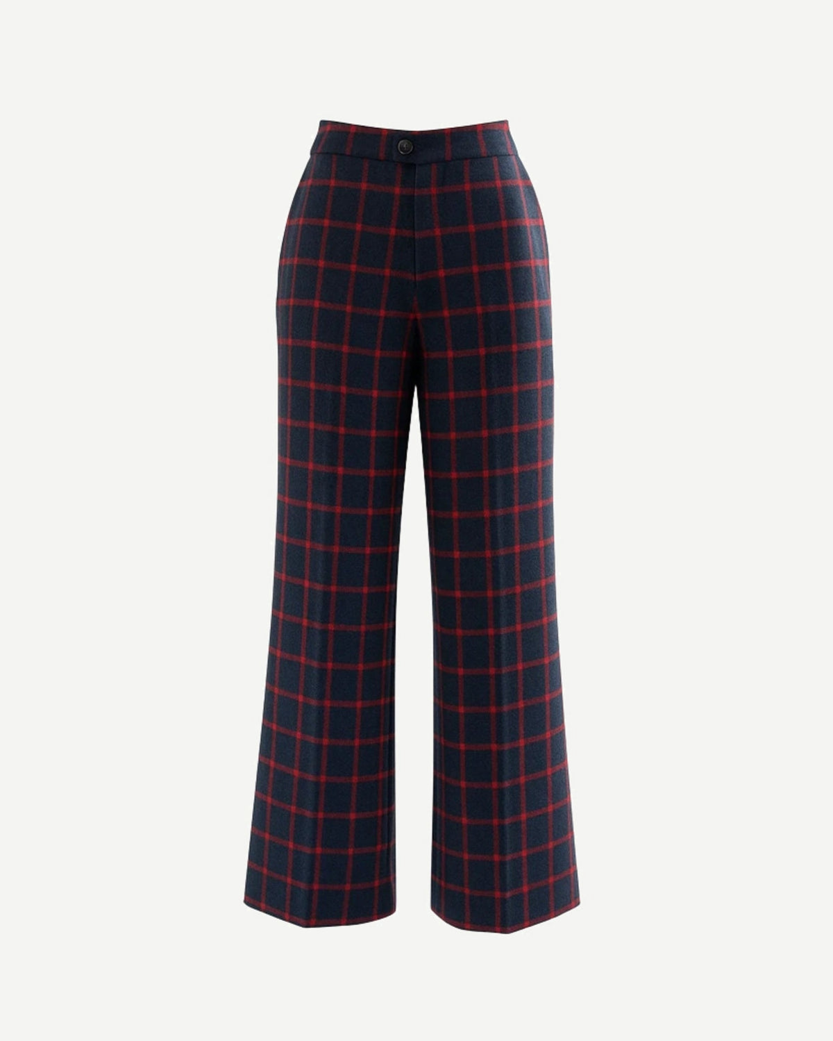 Tailory navy/red windowpane wide-leg trouser front view