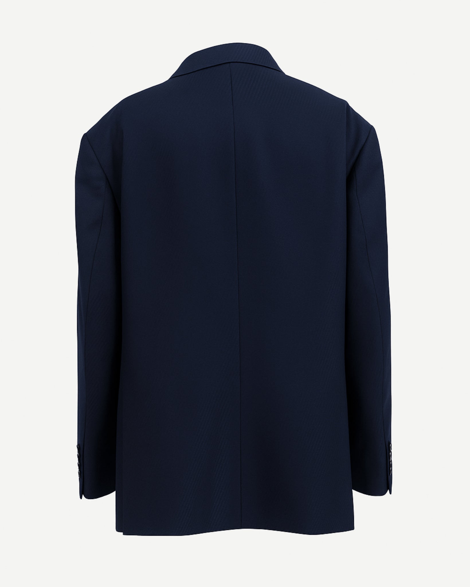 Tailory navy textured wool notch lapel blazer back view