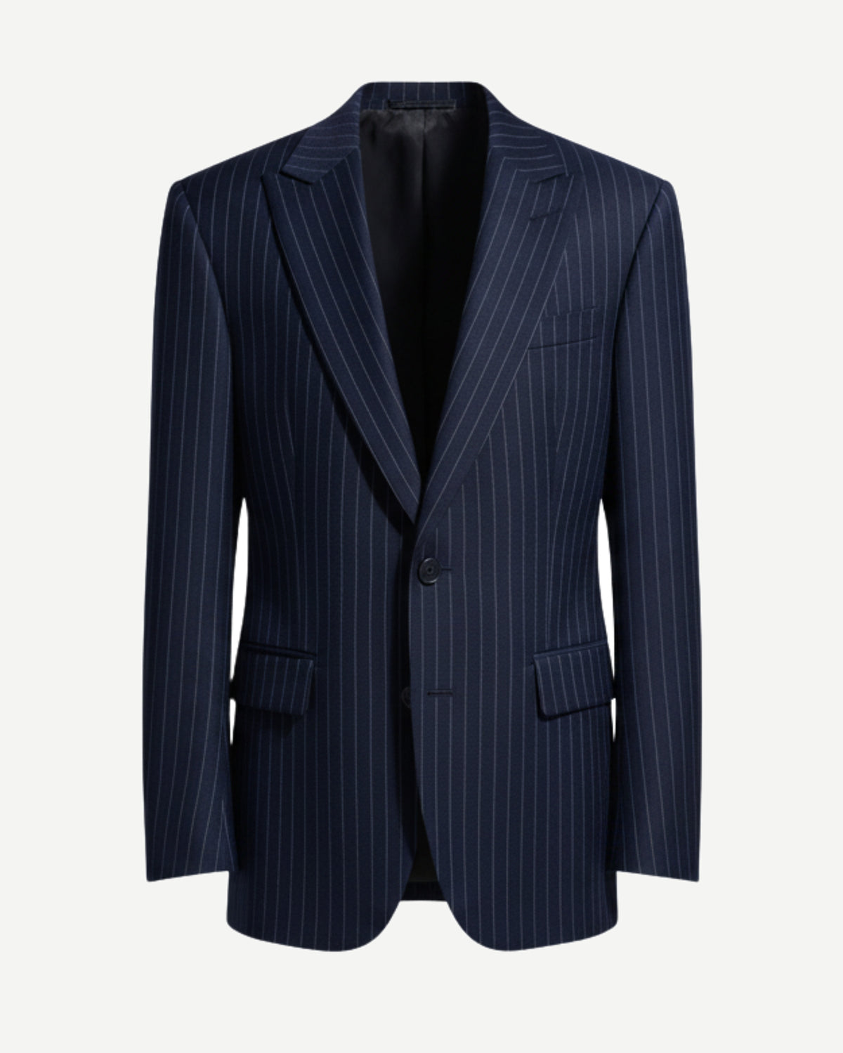 Tailory navy white pinstripe oversized blazer front view