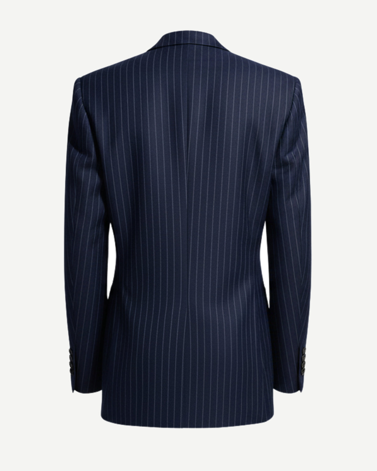 Tailory navy white pinstripe oversized blazer back view