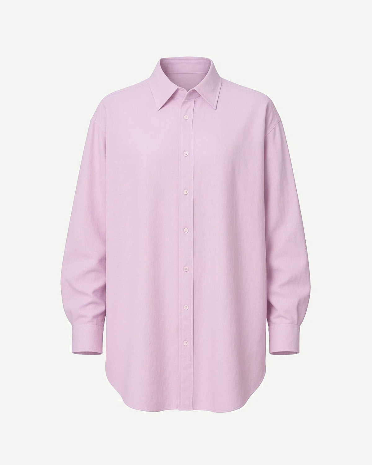 Tailory baby pink oversized button-up shirt front view