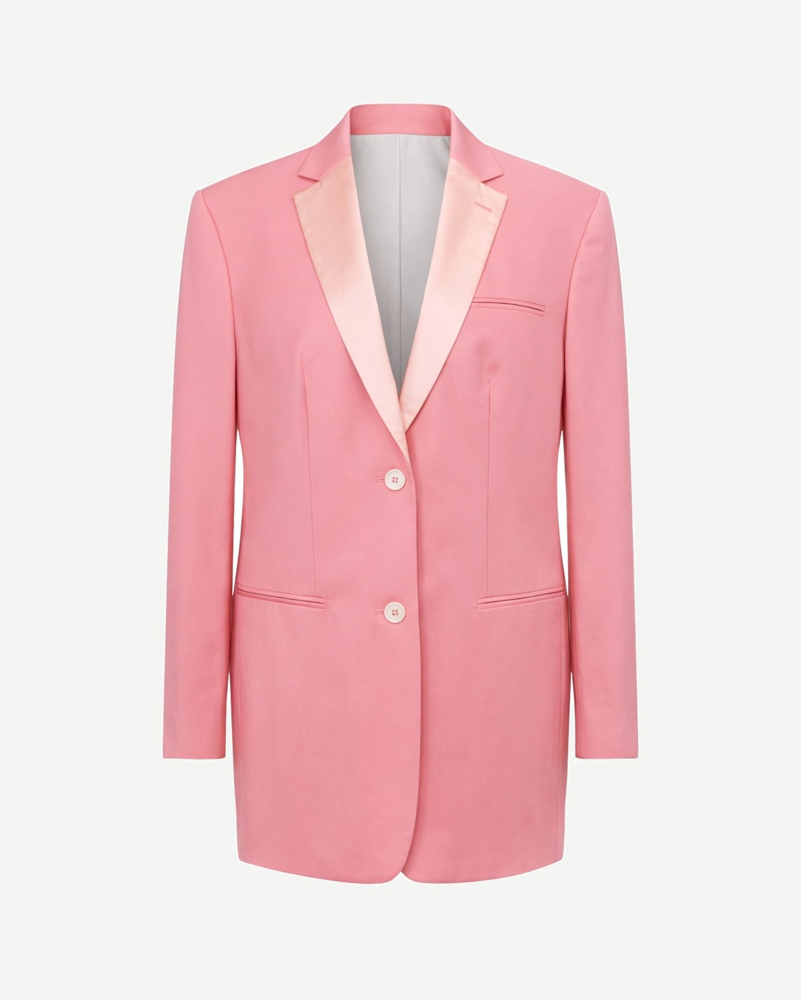 Tailory pink satin-lapel tailored blazer front view