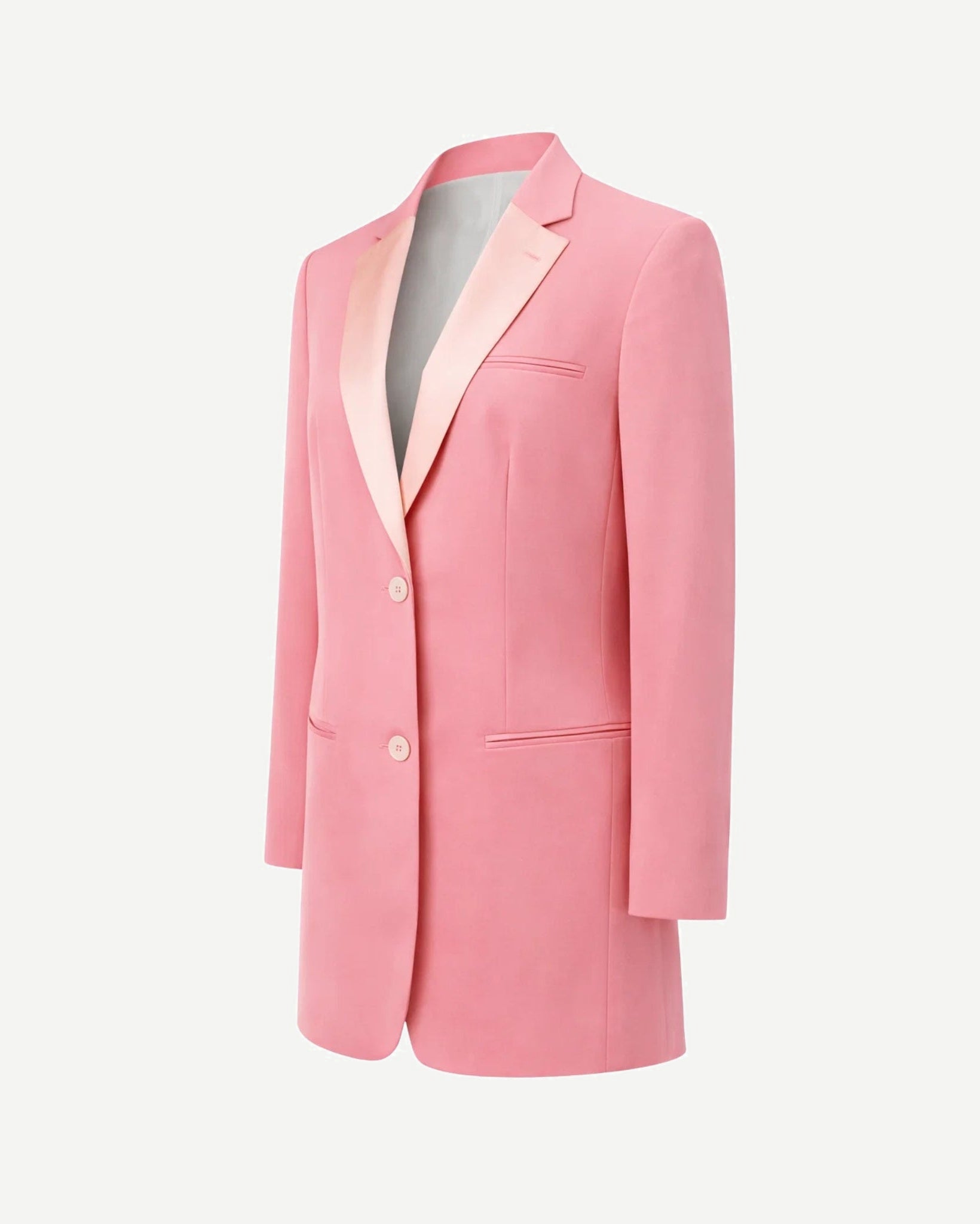 Tailory pink satin-lapel tailored blazer side view