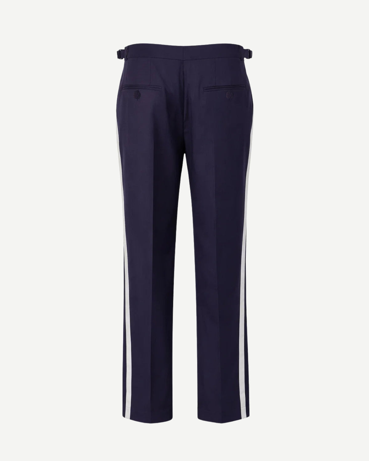 Tailory purple side-stripe tailored trousers back view